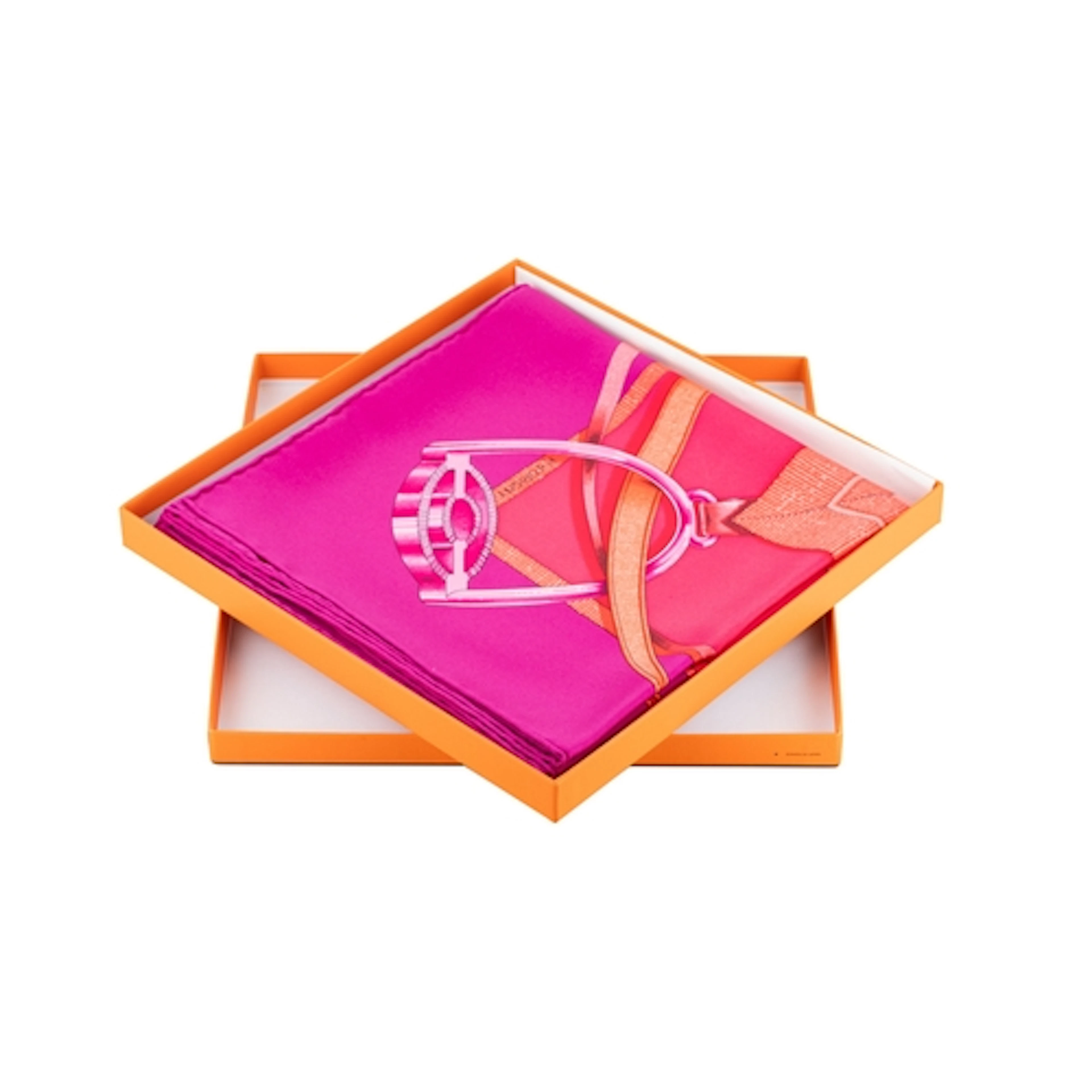 A HERMÉS SILK SCARF, depicting 'Grand Manege' design, measur...