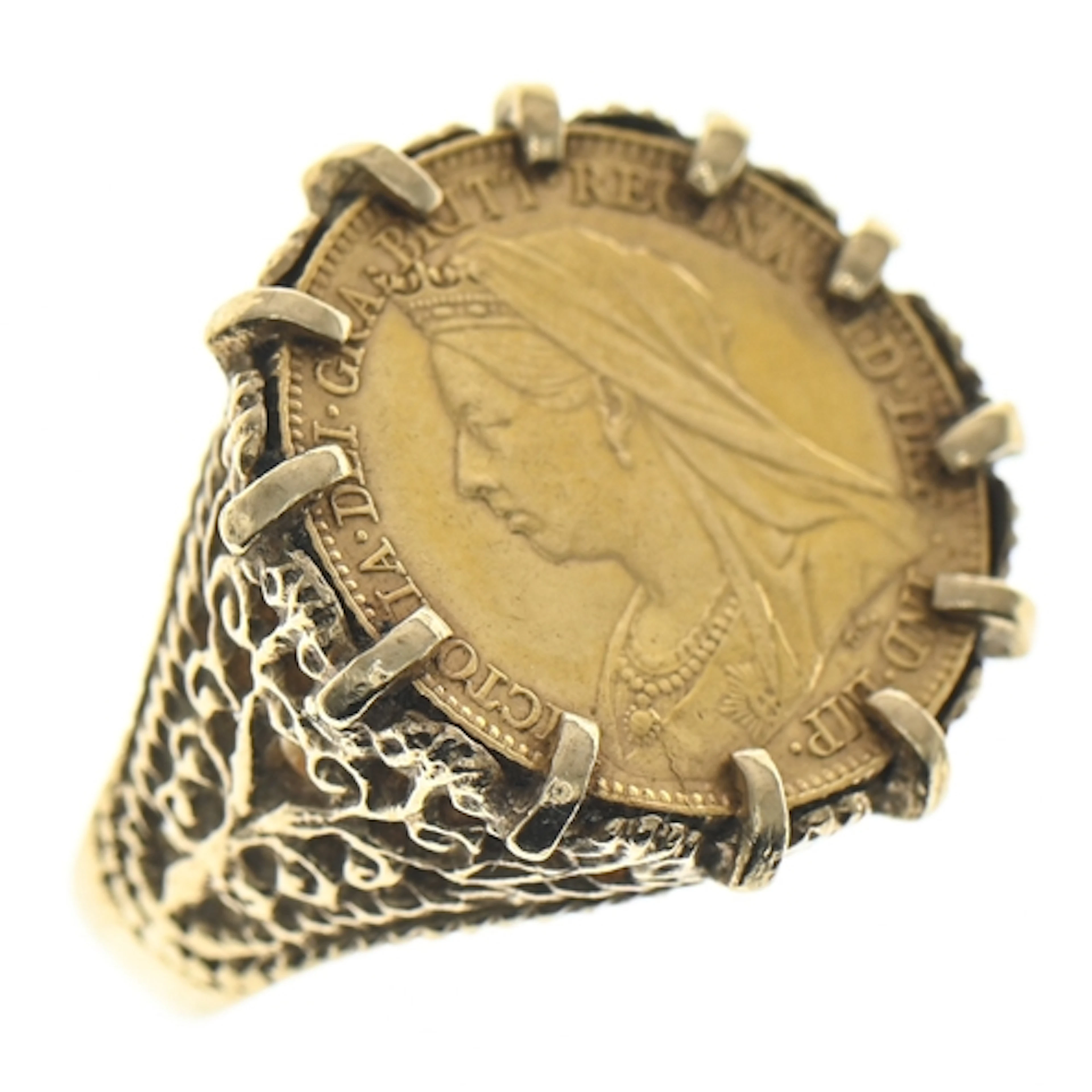 Victoria (Old Head) 1896 half sovereign in a 9ct hallma...