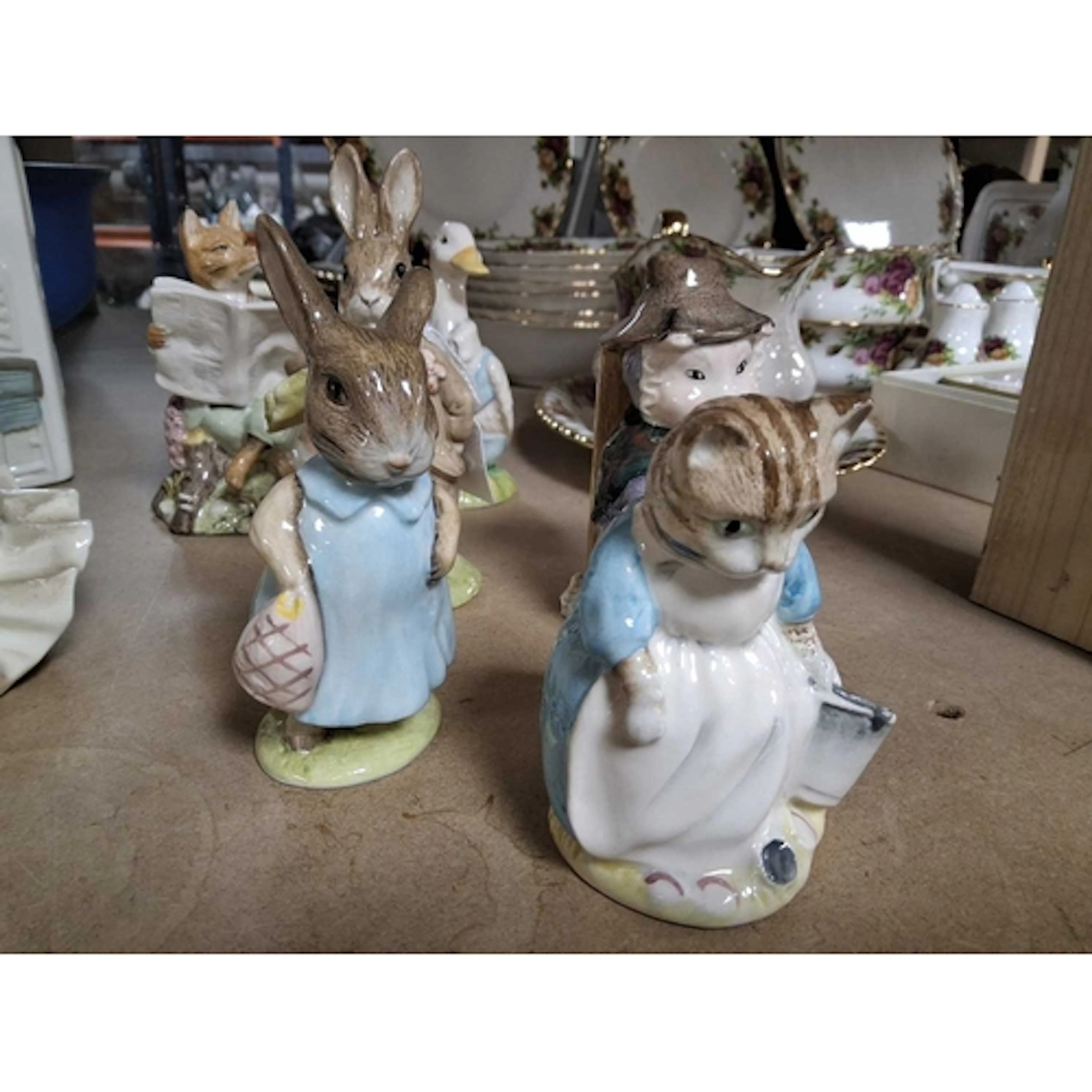 SIX ROYAL ALBERT BEATRIX POTTER FIGURES, comprising Benjamin...