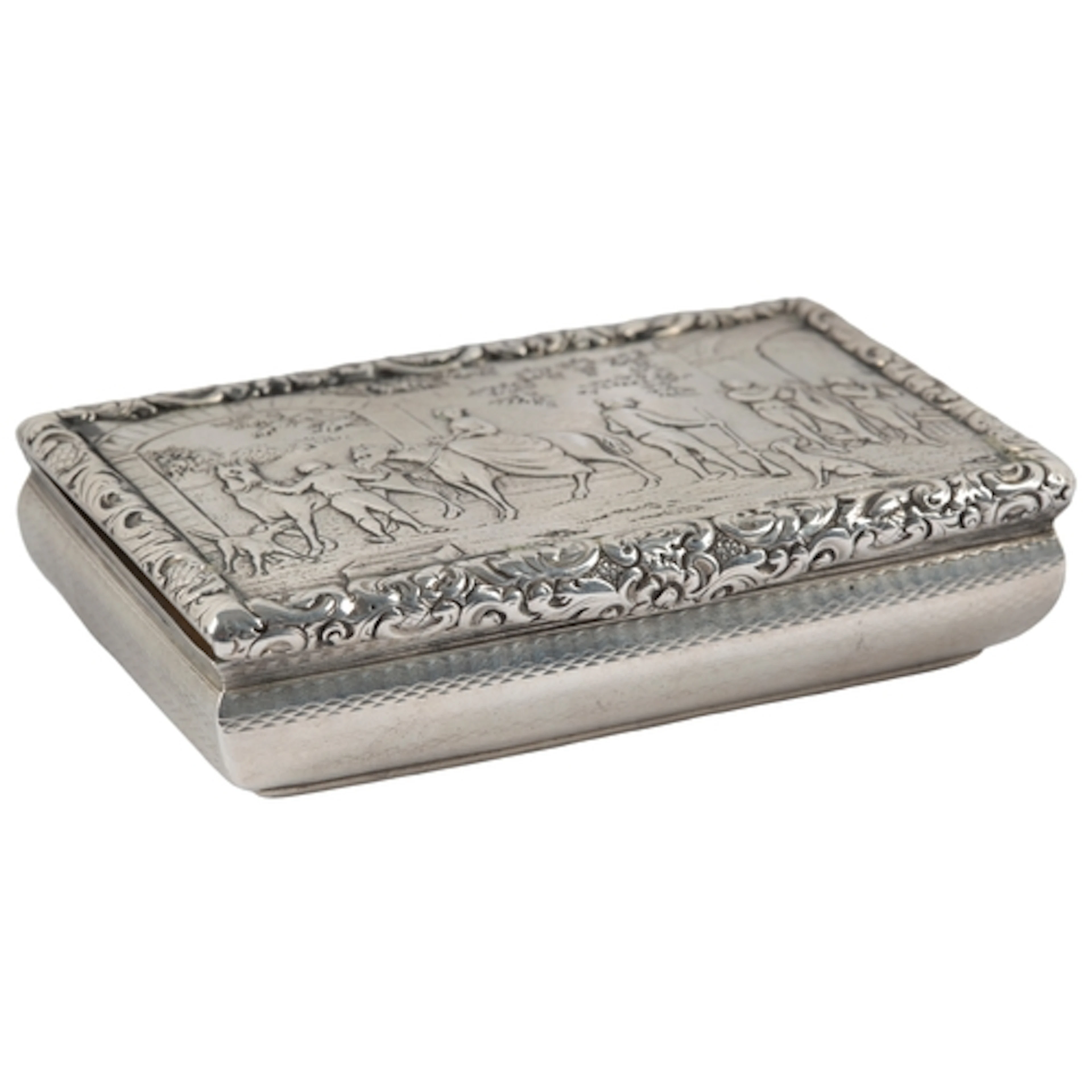 A William IV Scottish engine turned silver snuff box, maker ...