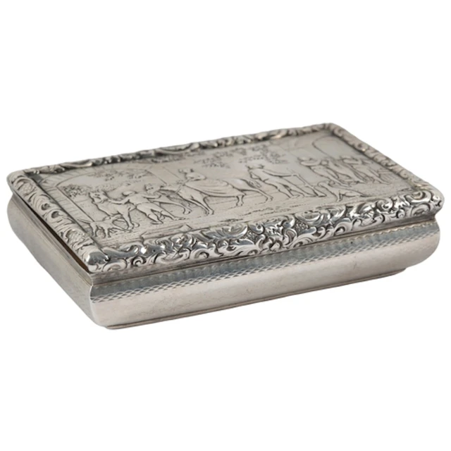 A William IV Scottish engine turned silver snuff box, maker ...