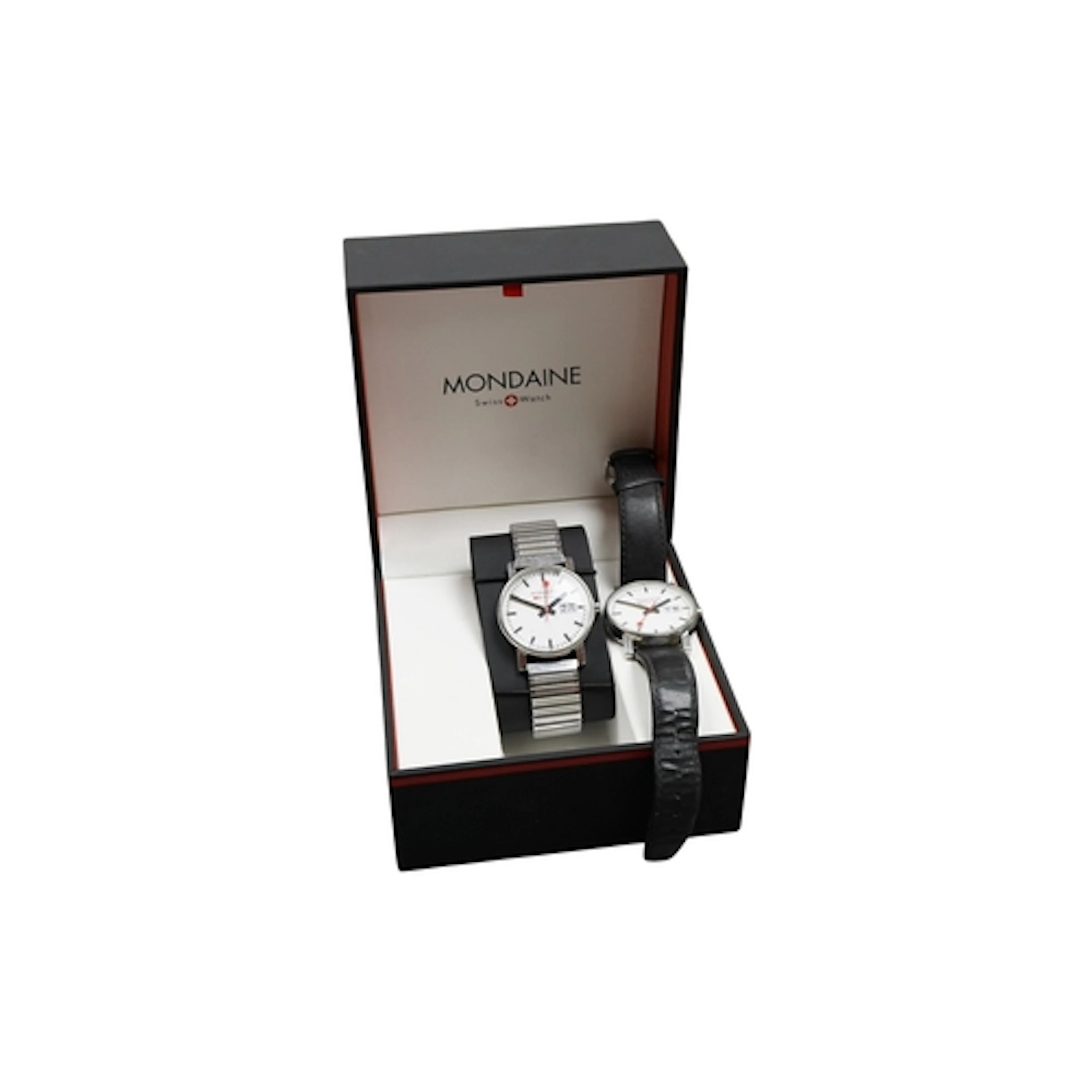 Two Mondaine Swiss Railways quartz wrist watches, ones with ...