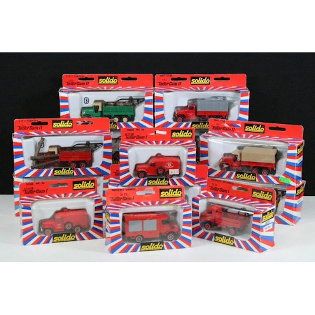 14 Boxed Solido Metal Toner Gam I & II diecast models, all e...
