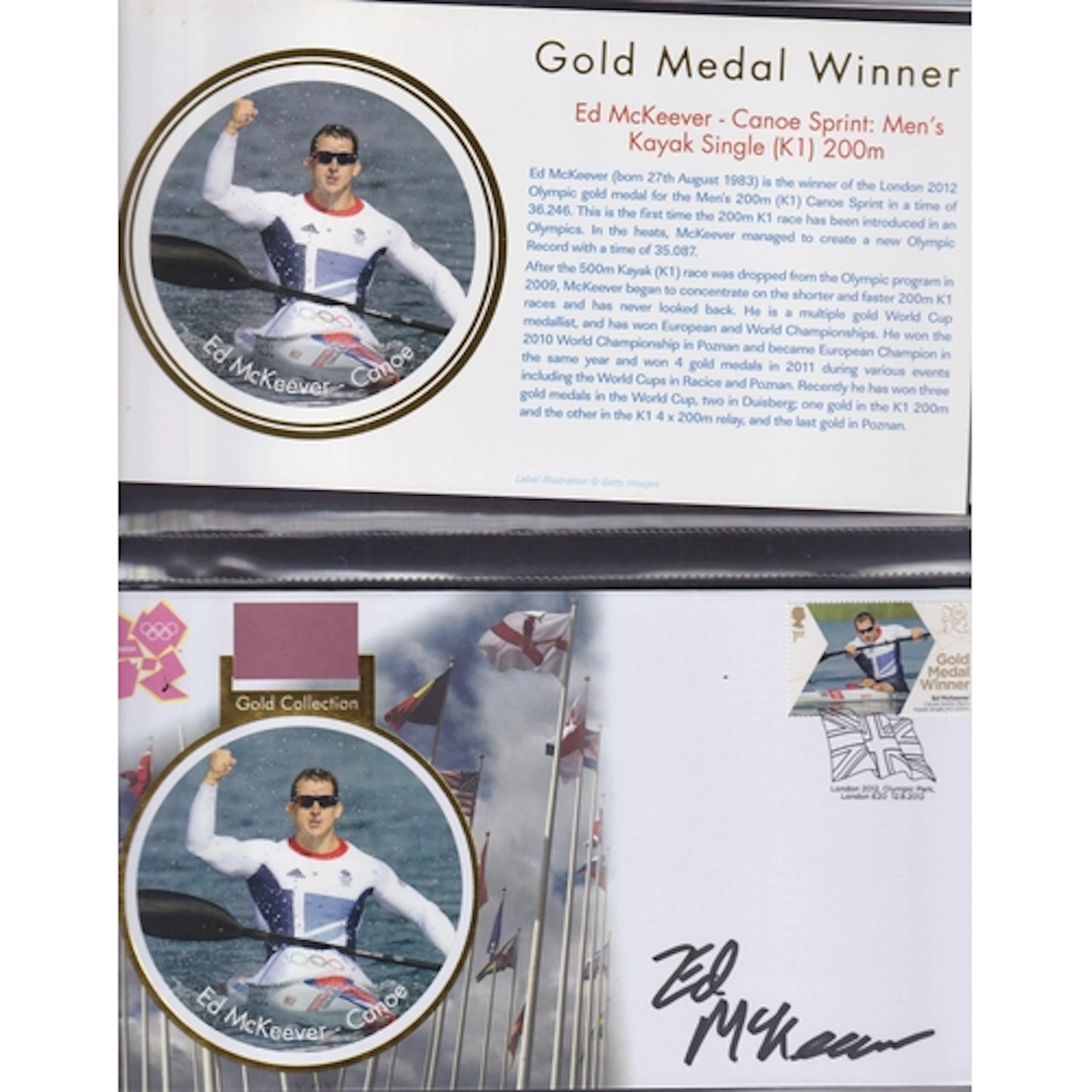 2012 Olympic Gold Medal signed miniature sheet signed FDC co...
