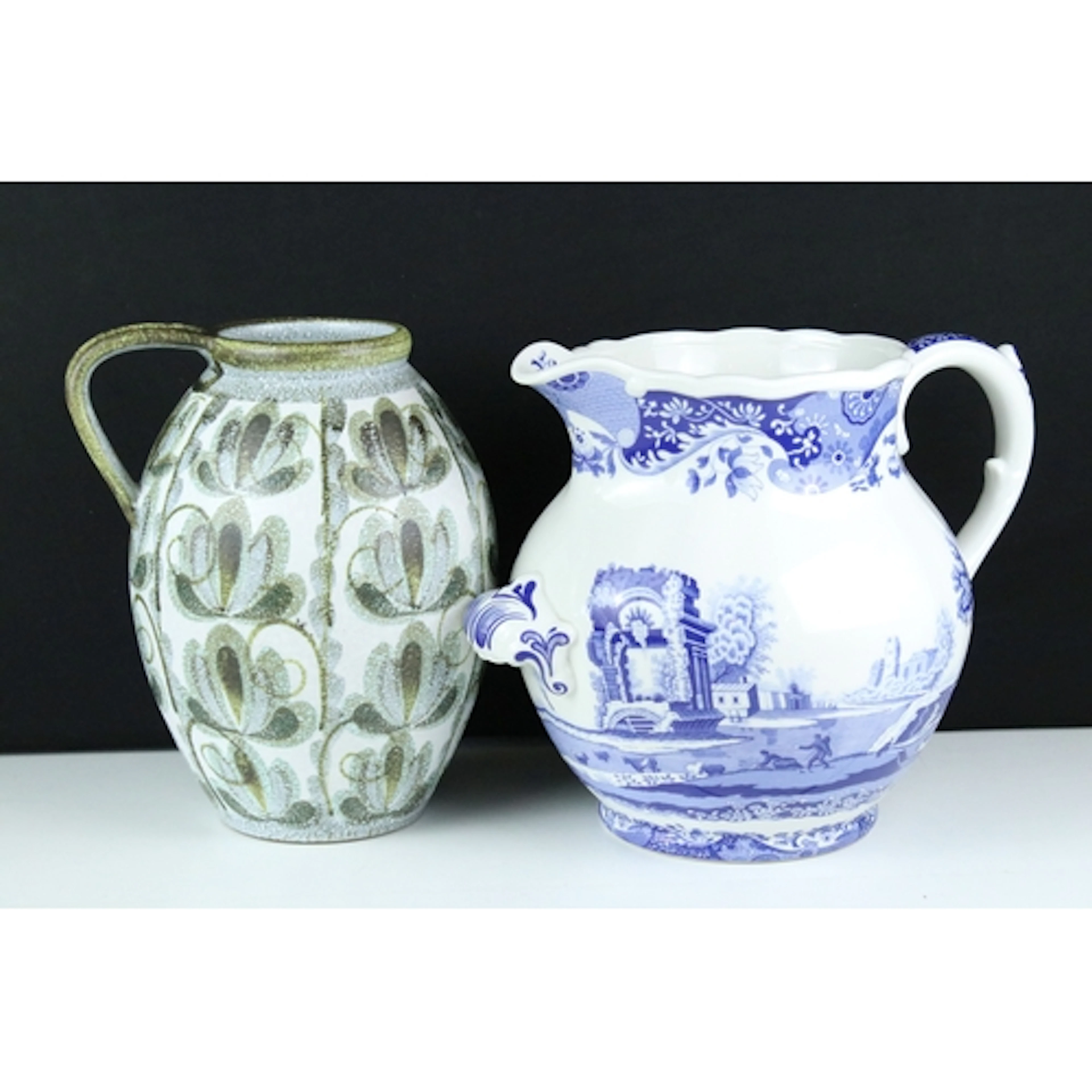 Spode 'Italian' pattern pitcher, marked to the bottom with m...