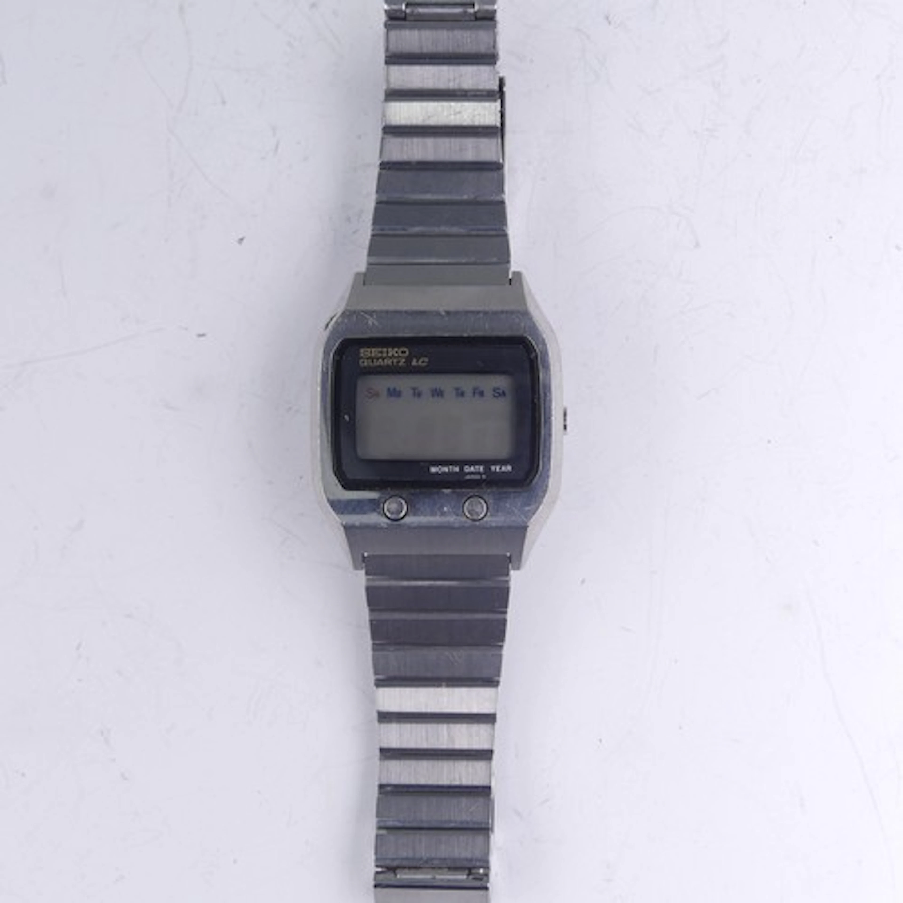 A Seiko stainless steel quartz digital bracelet Wristwatch, ...