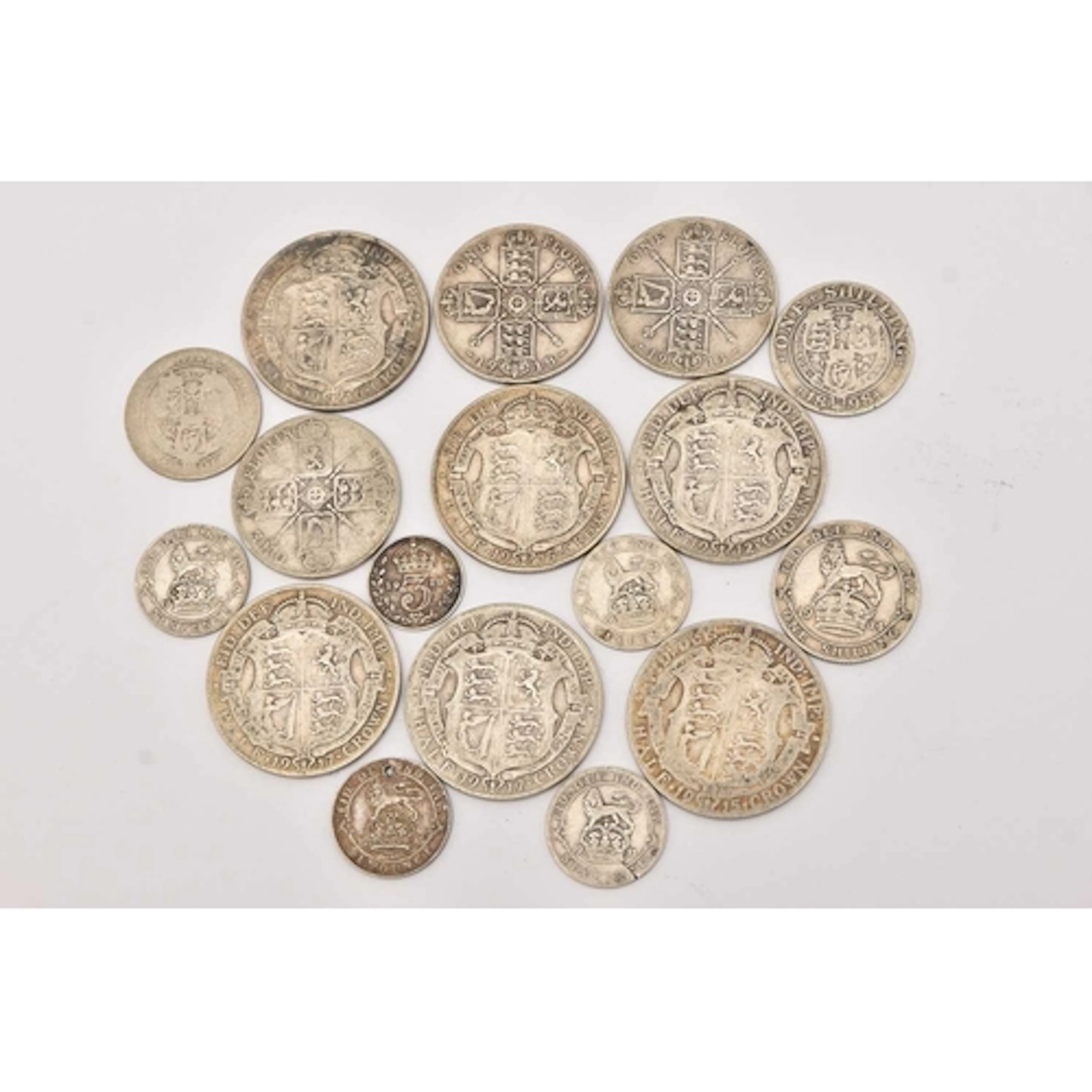 Silver. Silver coins pre-1920 KGV and Queen Victoria all cir...