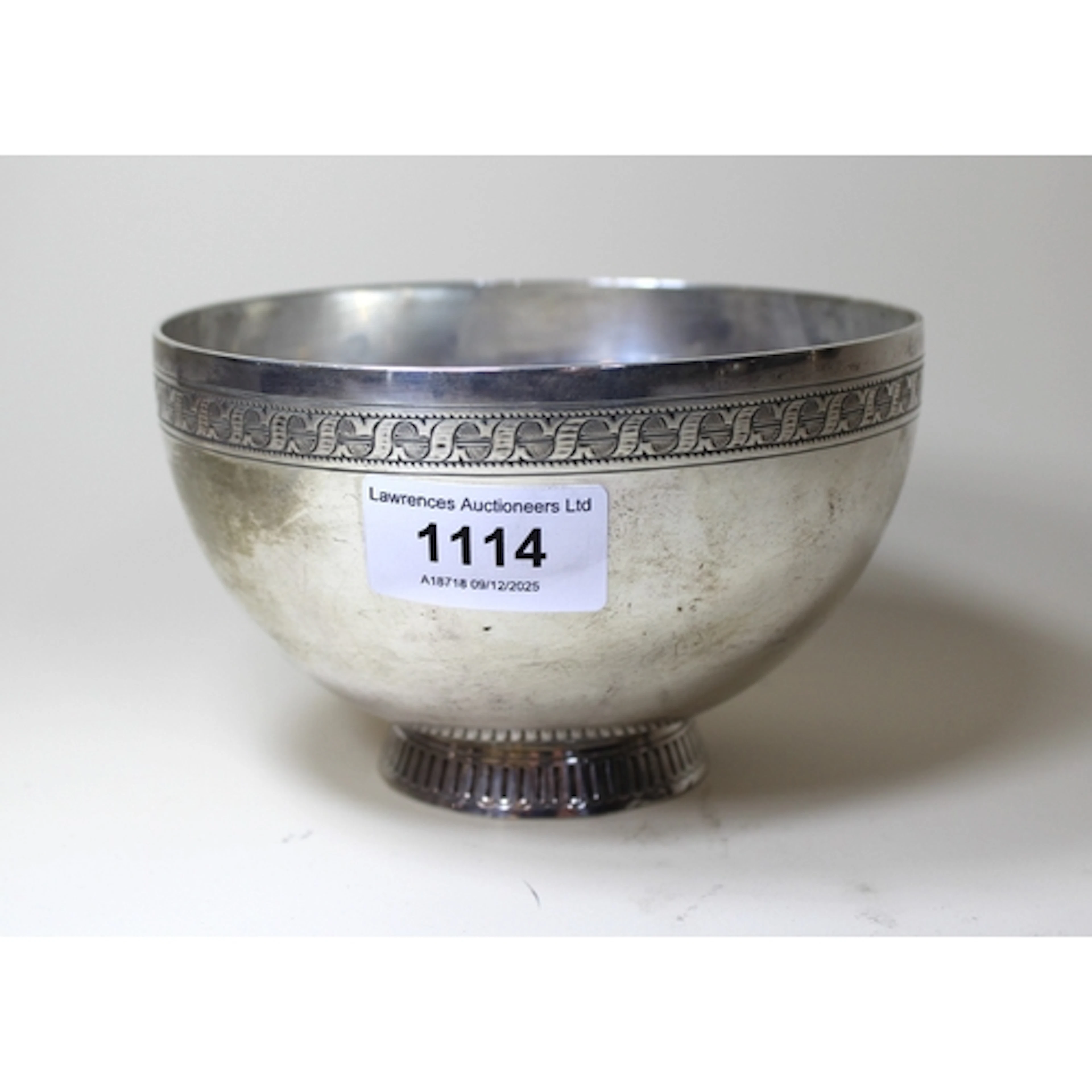 Bossard Swiss silver (875 mark) pedestal bowl with engraved ...