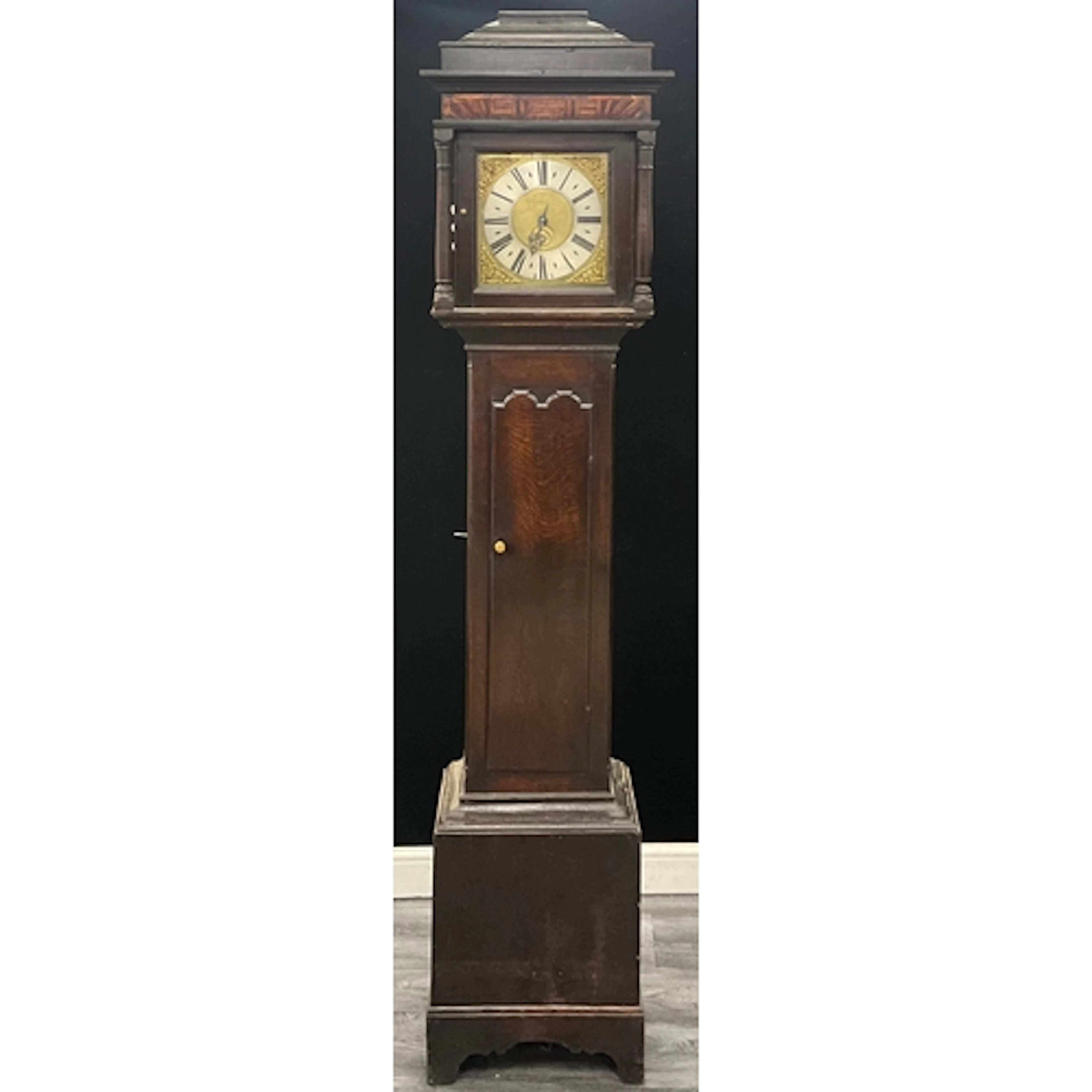 A Georgian dark Oak Longcase grandfather clock maker inscrib...