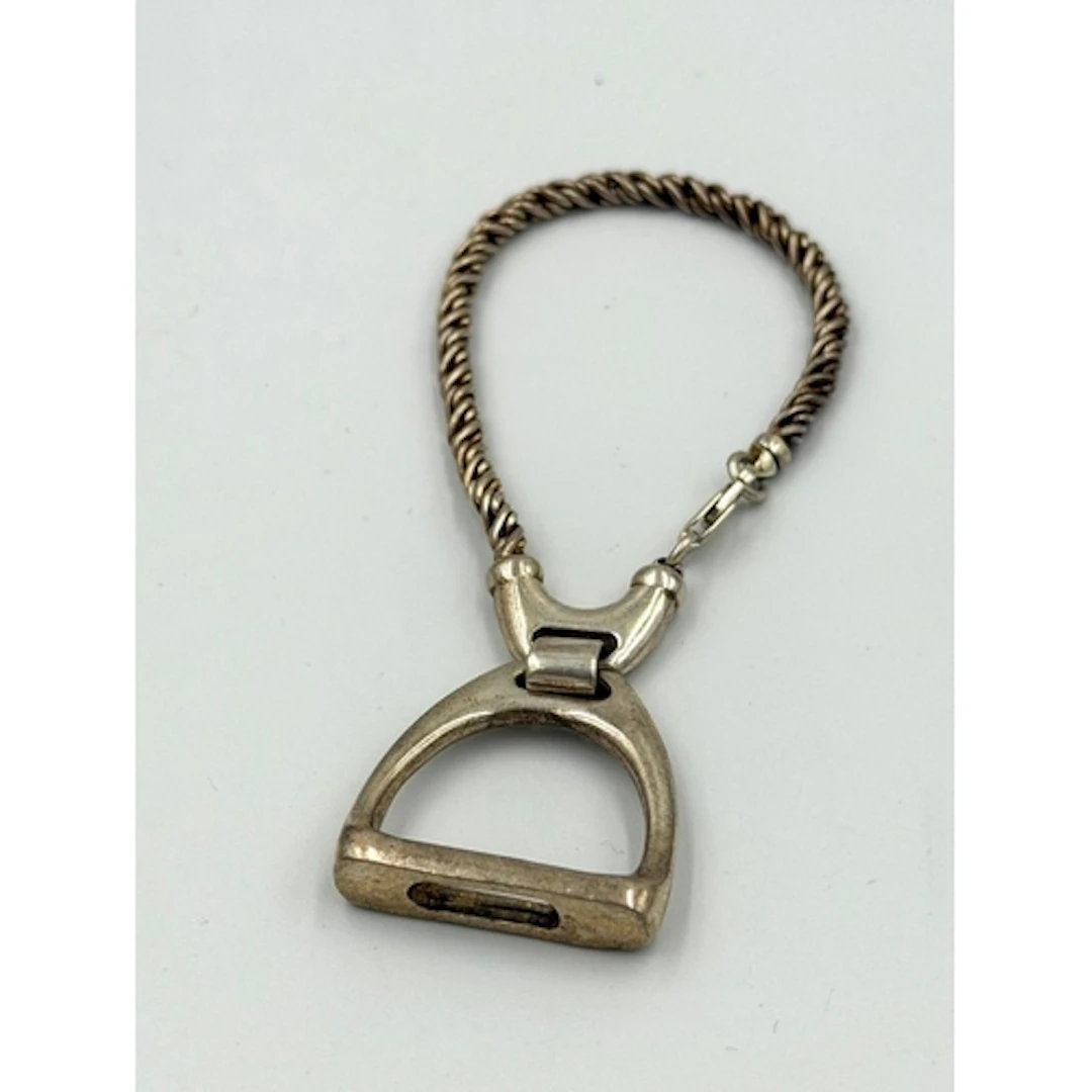 A 925 marked silver stirrup themed bracelet