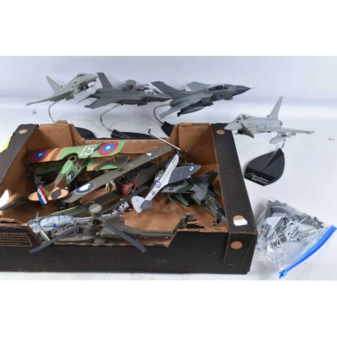FOUR UNBOXED LUPA MILITARY AIRCRAFT MODELS, approx. 1/48 sca...