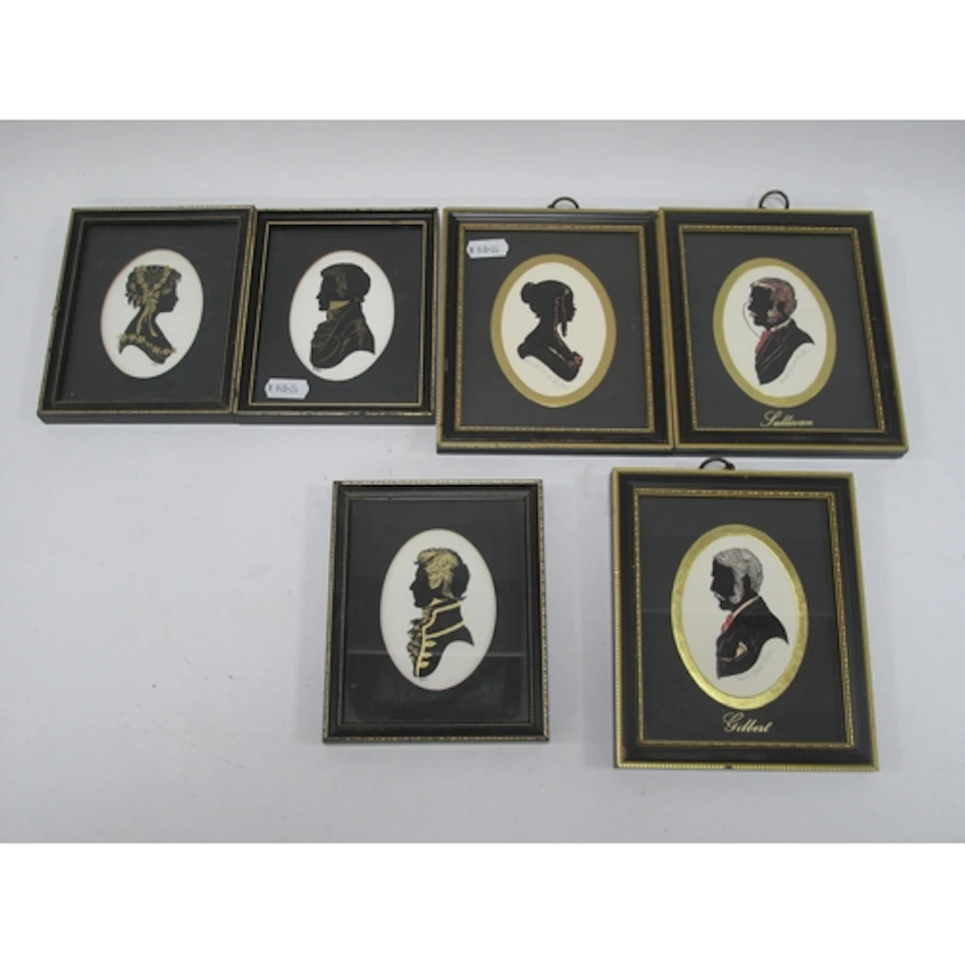 Enid Elliott Linder (20th century), six framed silhouette pr...