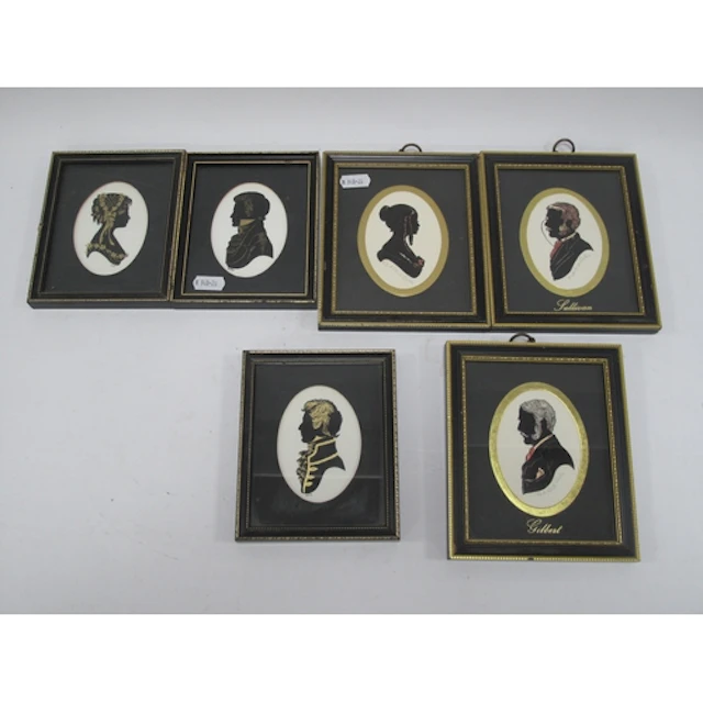 Enid Elliott Linder (20th century), six framed silhouette pr...