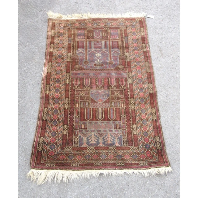 Belouch rug, with geometric centre and multiple borders, 138...