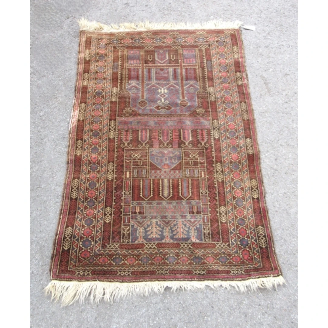Belouch rug, with geometric centre and multiple borders, 138...