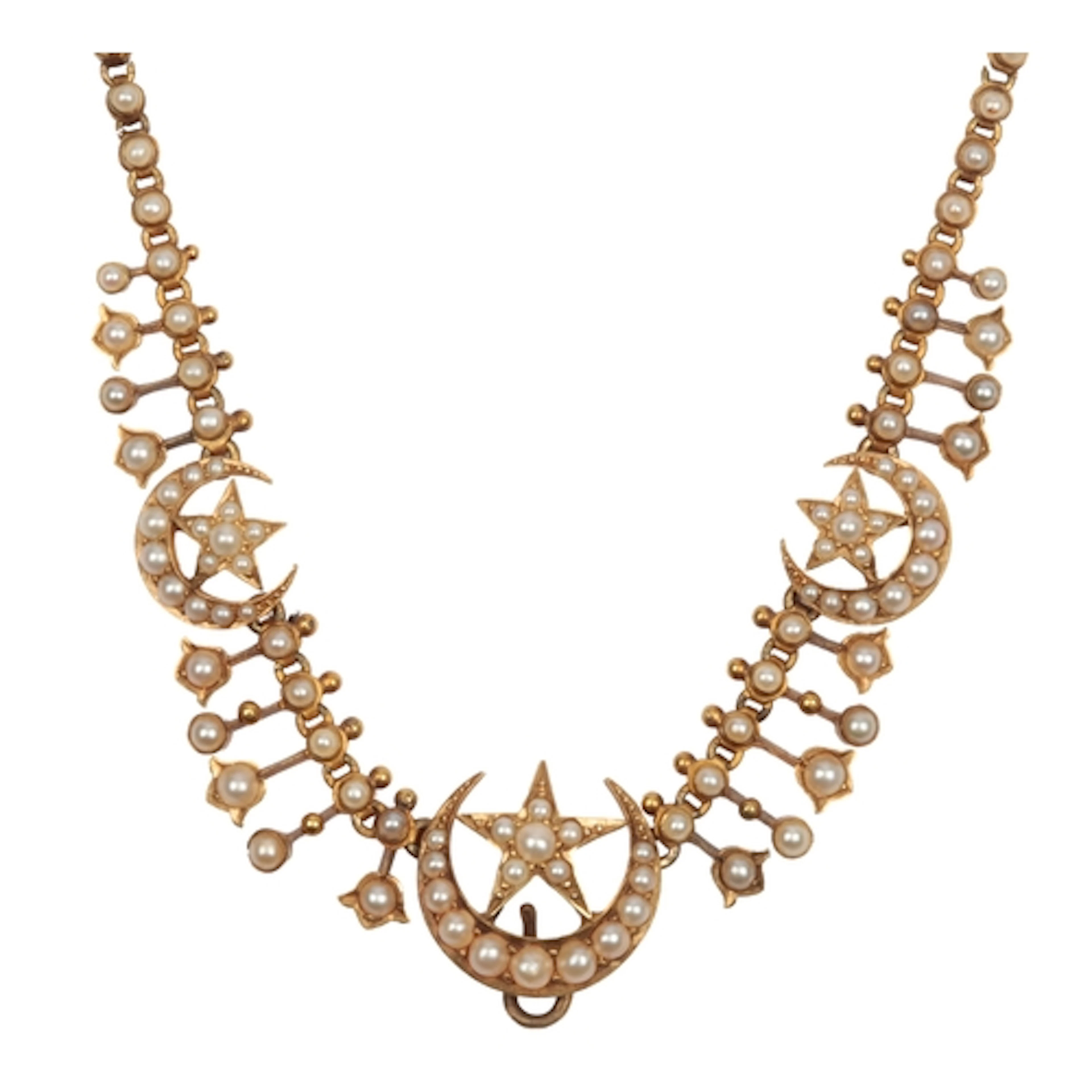 An Edwardian seed pearl necklace, early 20th century, of cen...