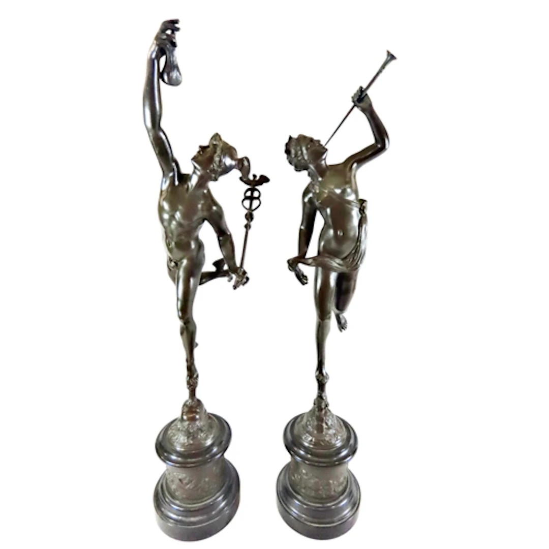After Giambologna, (Italian, 1529-1608) a large pair of bron...