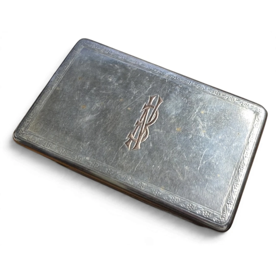 A London Silver topped Vanity Box Goldsmiths & Co 10.5 cm wi...
