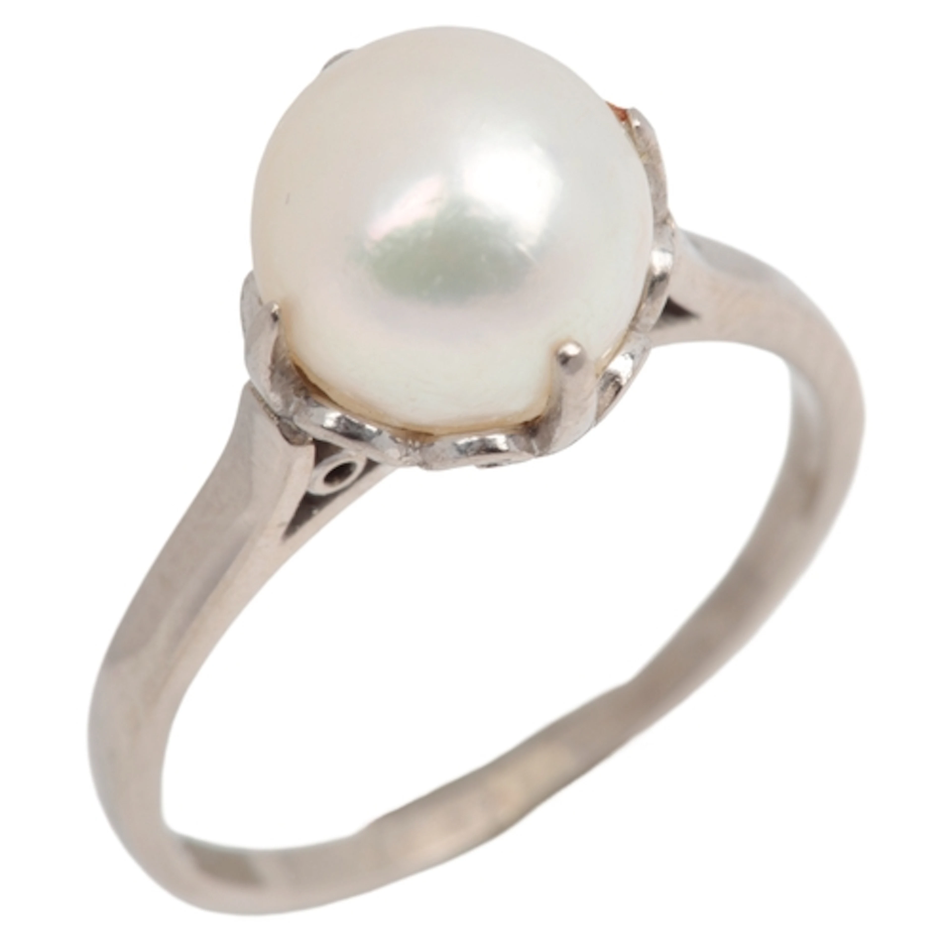 Mikimoto, a cultured pearl ring, claw-set with a cultured pe...