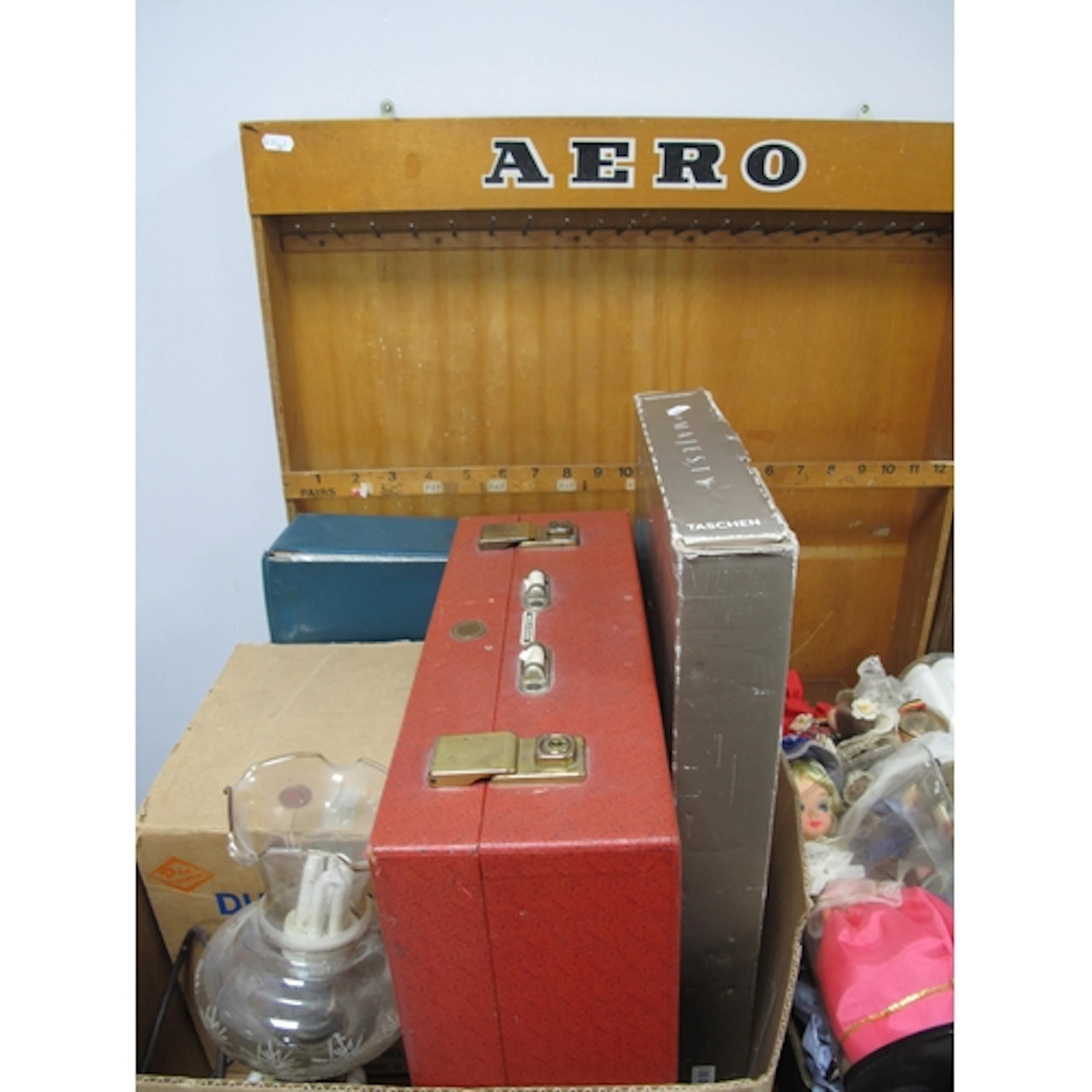 A Vintage Shop Display Rack Marked 'Aero', 68cm x 8cm x 70cm...