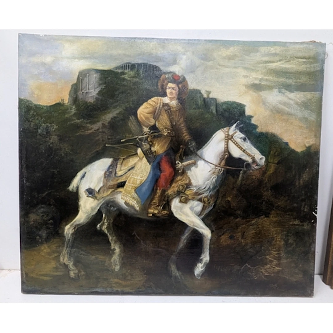 After Juliusz Kossak Polish artist, The Lisowczyk Rider, oil...