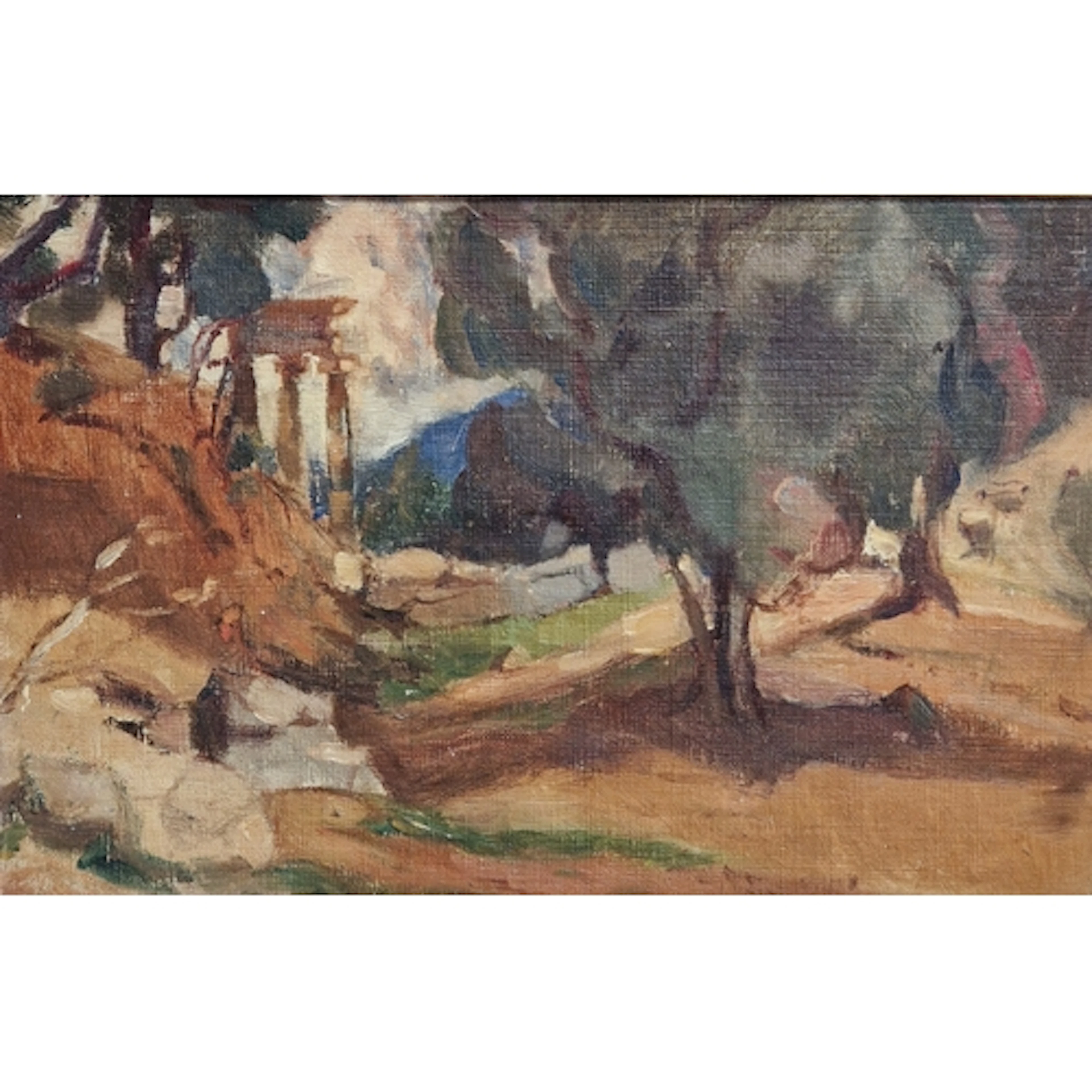 FOLLOWER OF DUNCAN GRANT. A wooded landscape with ruined b...