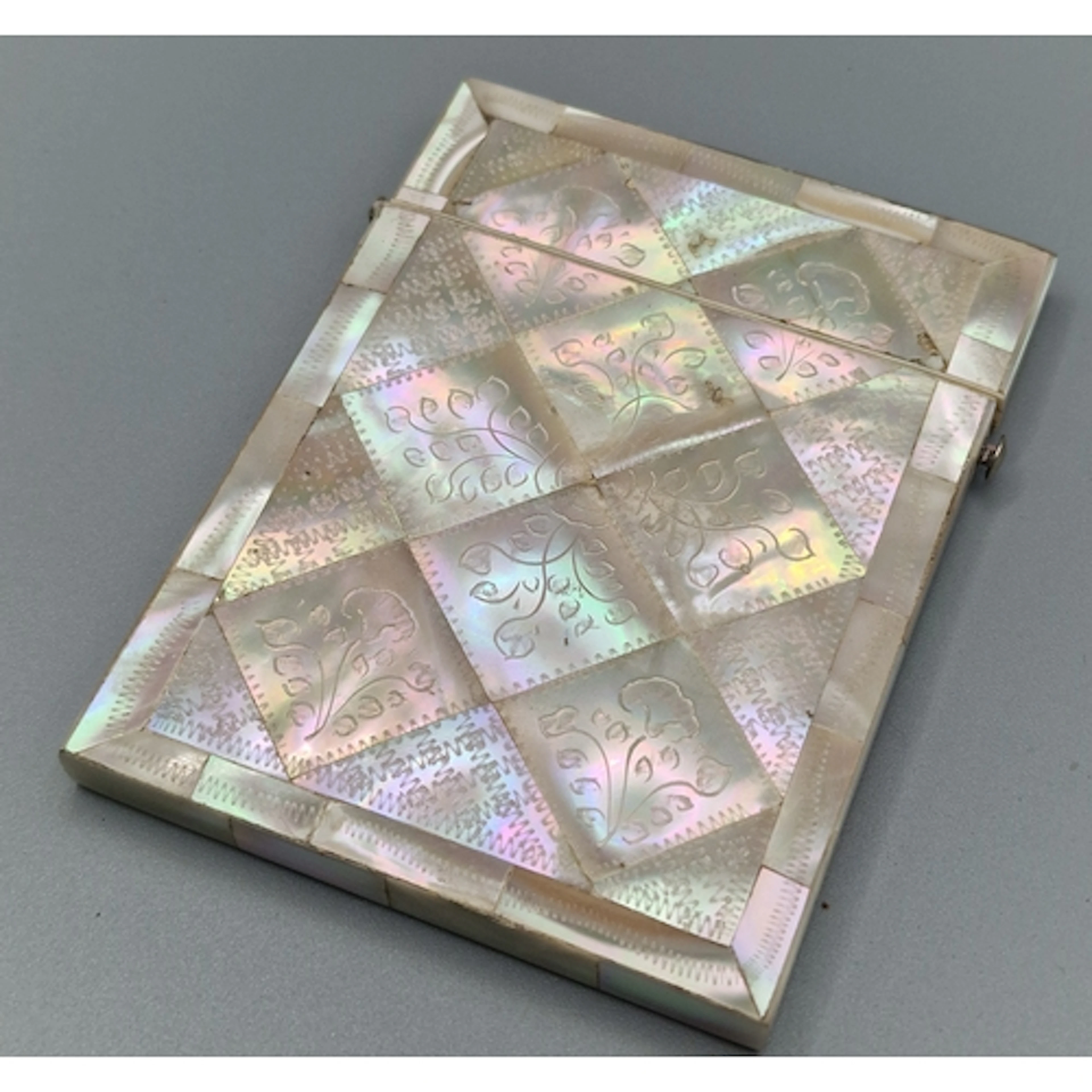Late Victorian mother of pearl calling card case. (B.P. 21% ...