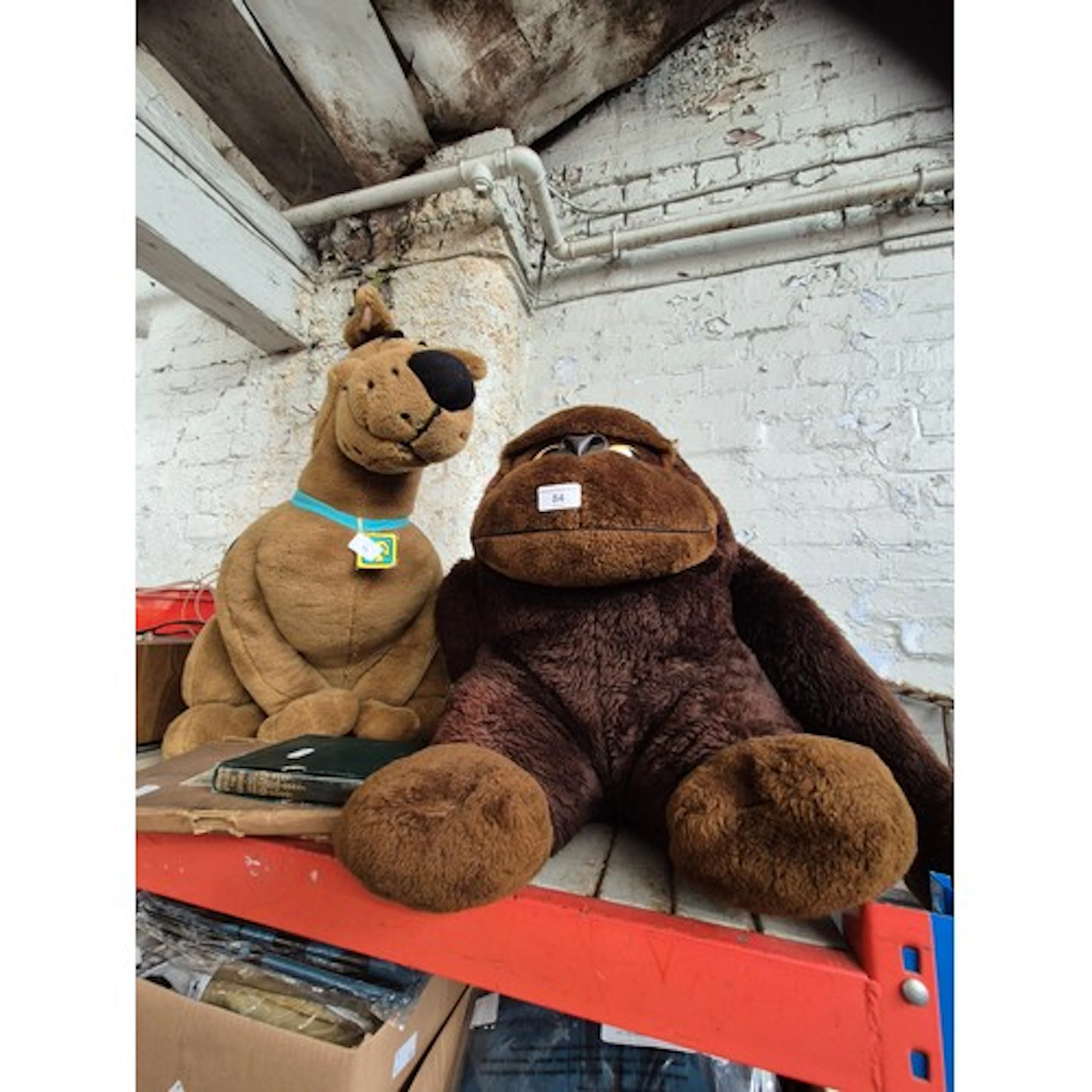 2 large soft toys - gorilla and Scooby Doo along with some v...
