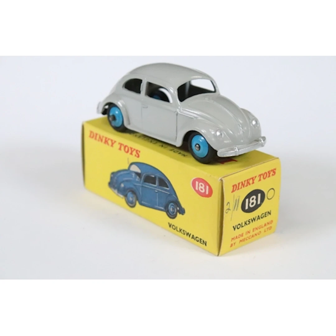 Boxed Dinky 181 Volkswagen diecast model in grey body with b...