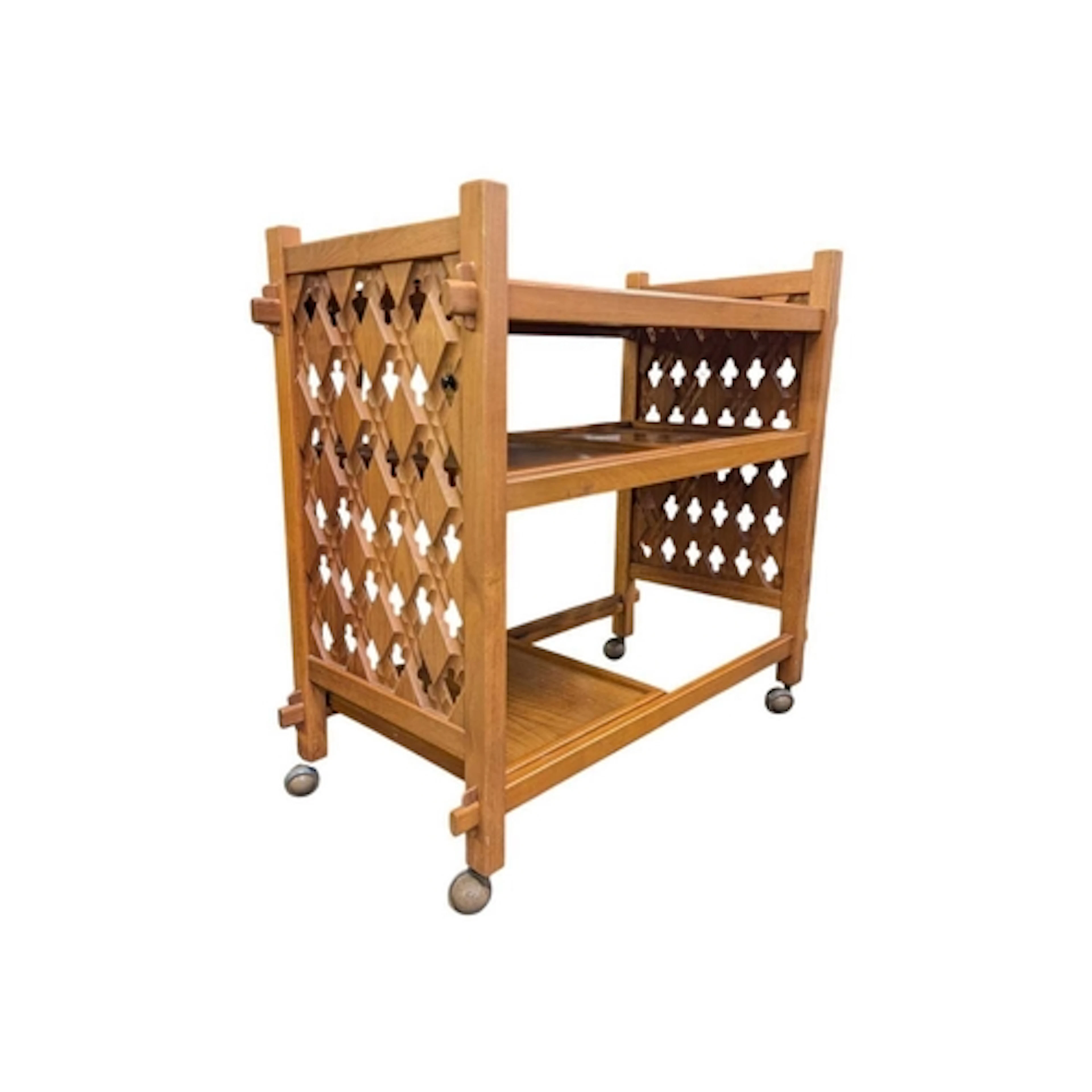 A 20th century Chinese carved hardwood / teak wood butlers h...
