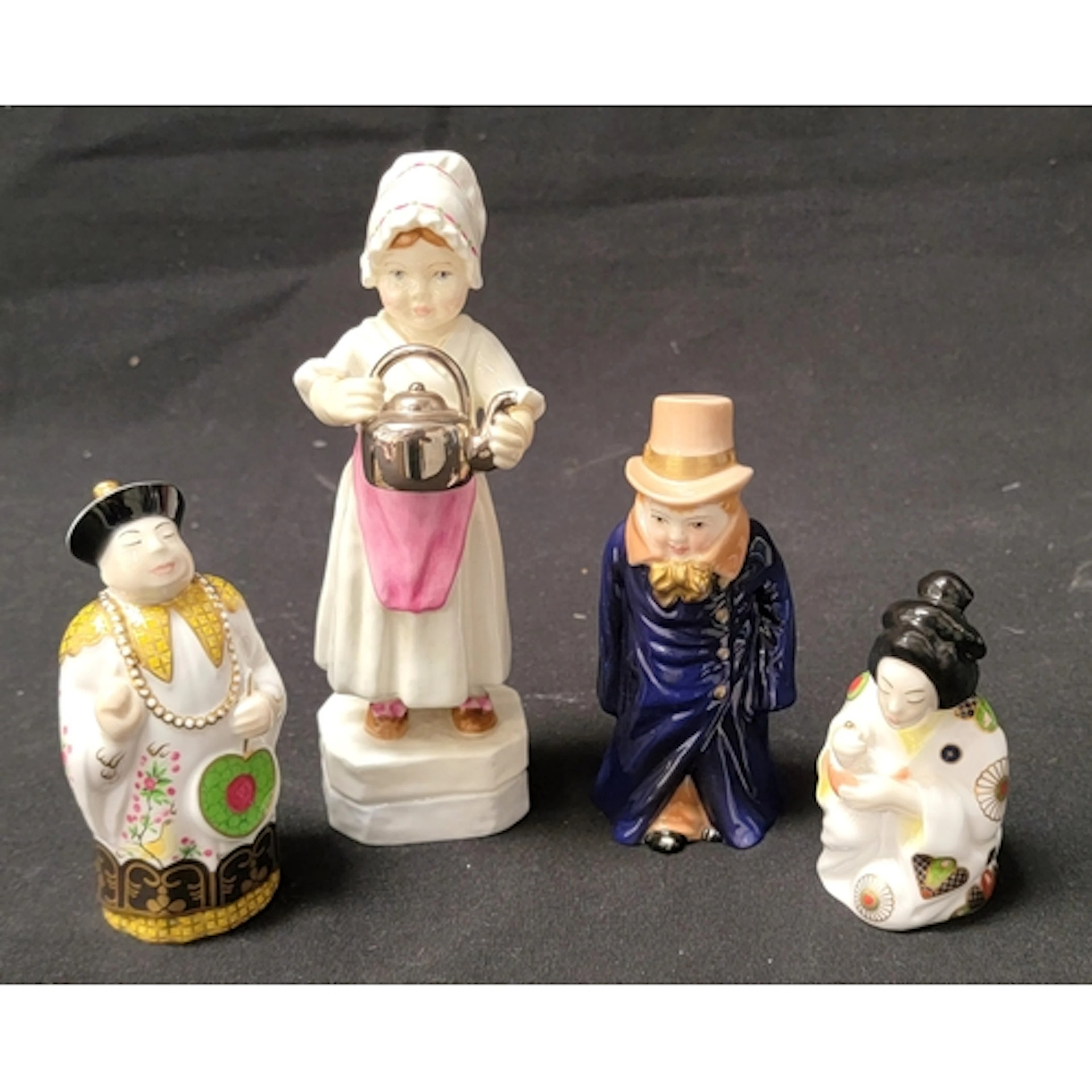 FOUR ROYAL WORCESTER FIGURINES comprising The Connoisseur ...