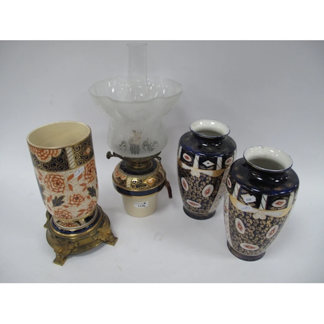Imari Pottery Table Lamp, circa 1900, with life out well ove...