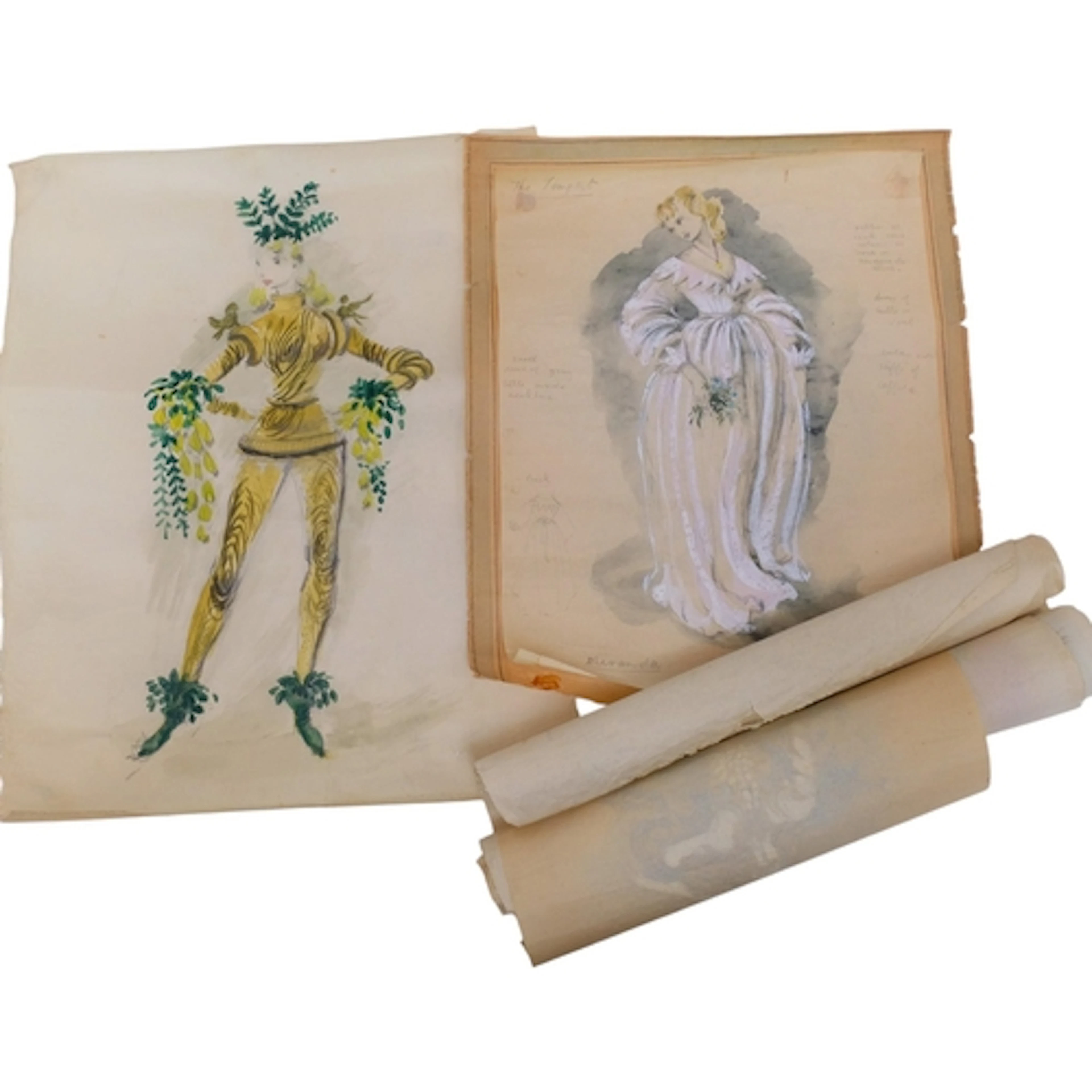 A collection of Vintage fashion sketches, by Helen Hope Came...