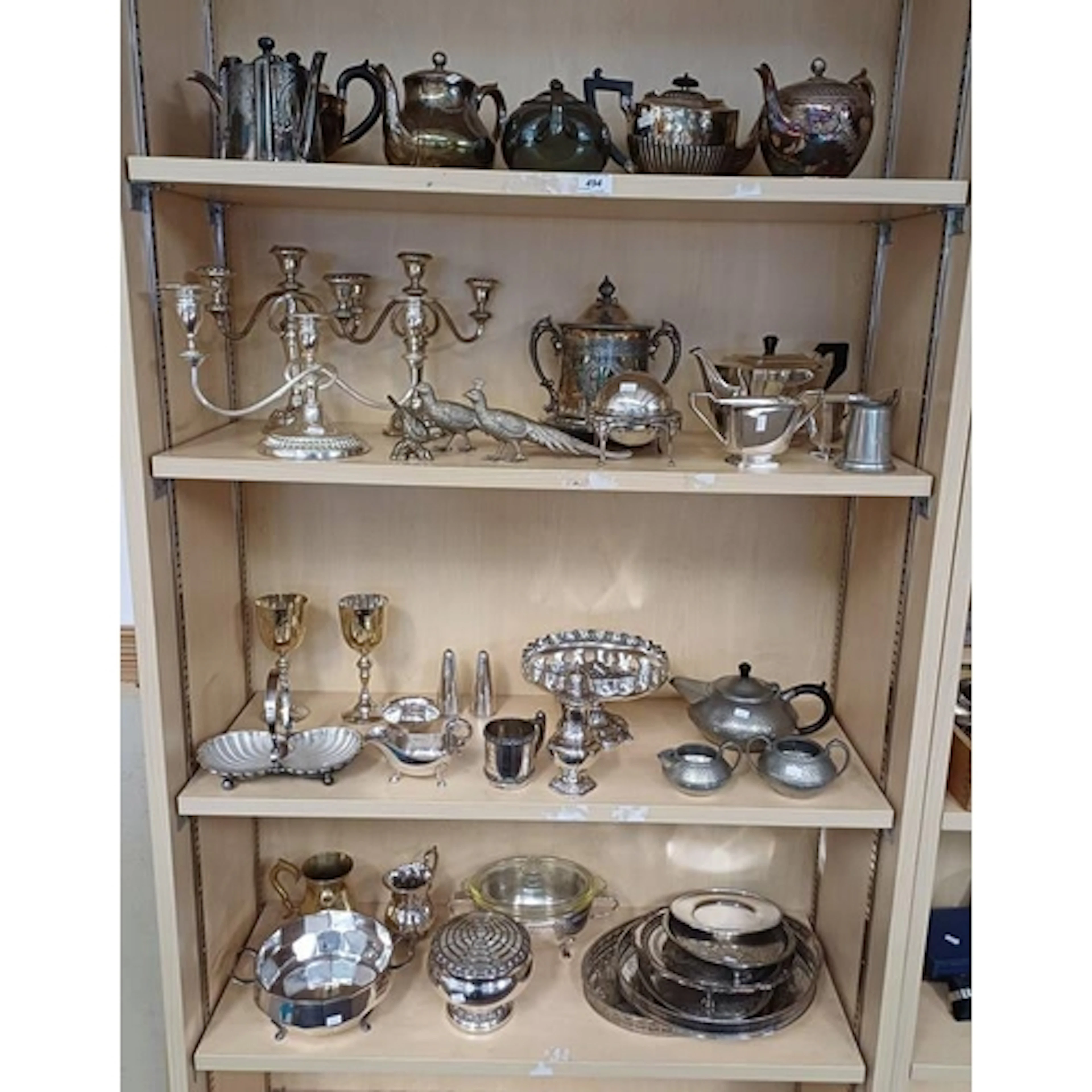 SELECTION OF SILVER PLATED WARE TO INCLUDE CANDLEABRAS, TEAS...