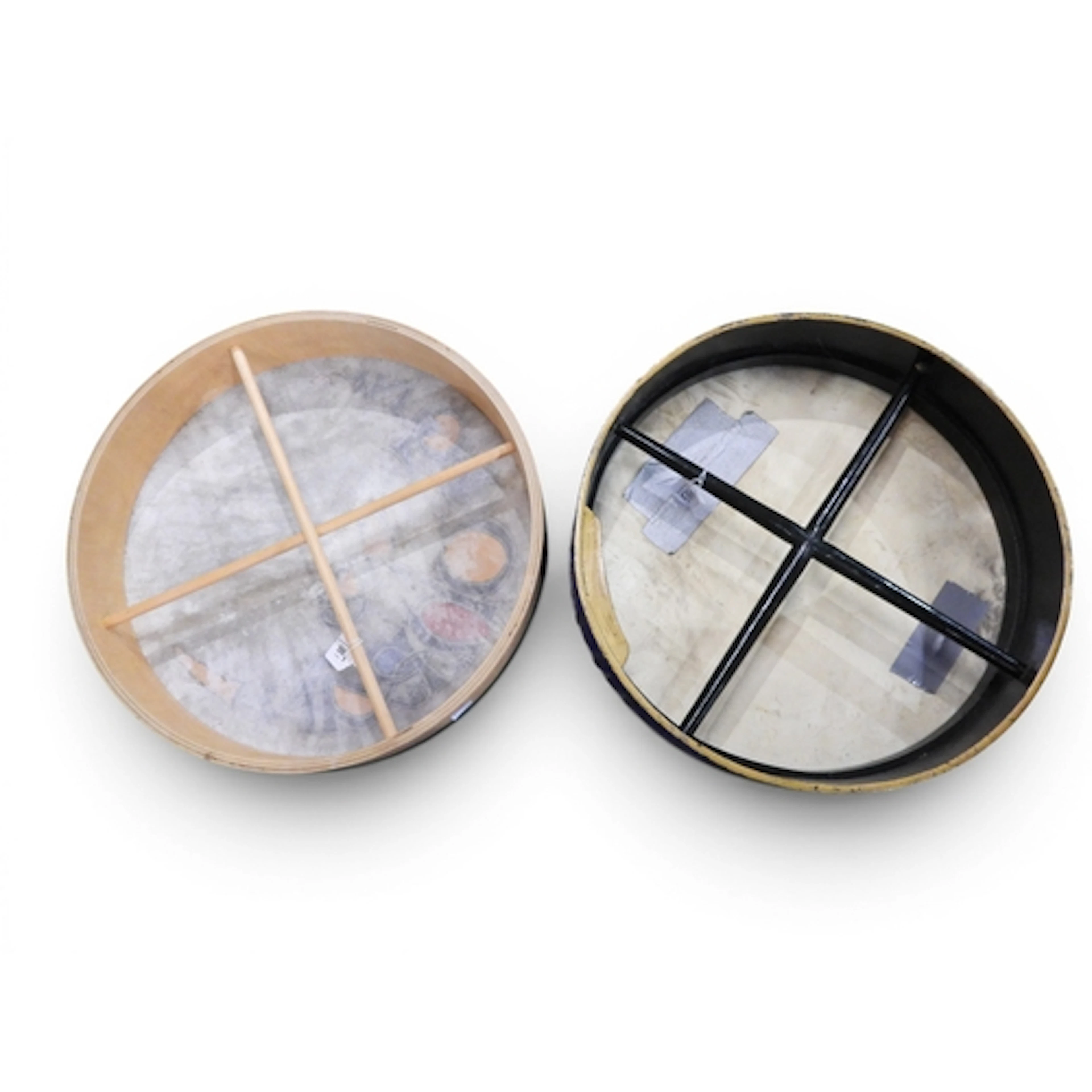 Bodhrán - Two bodhráns with various tippe...