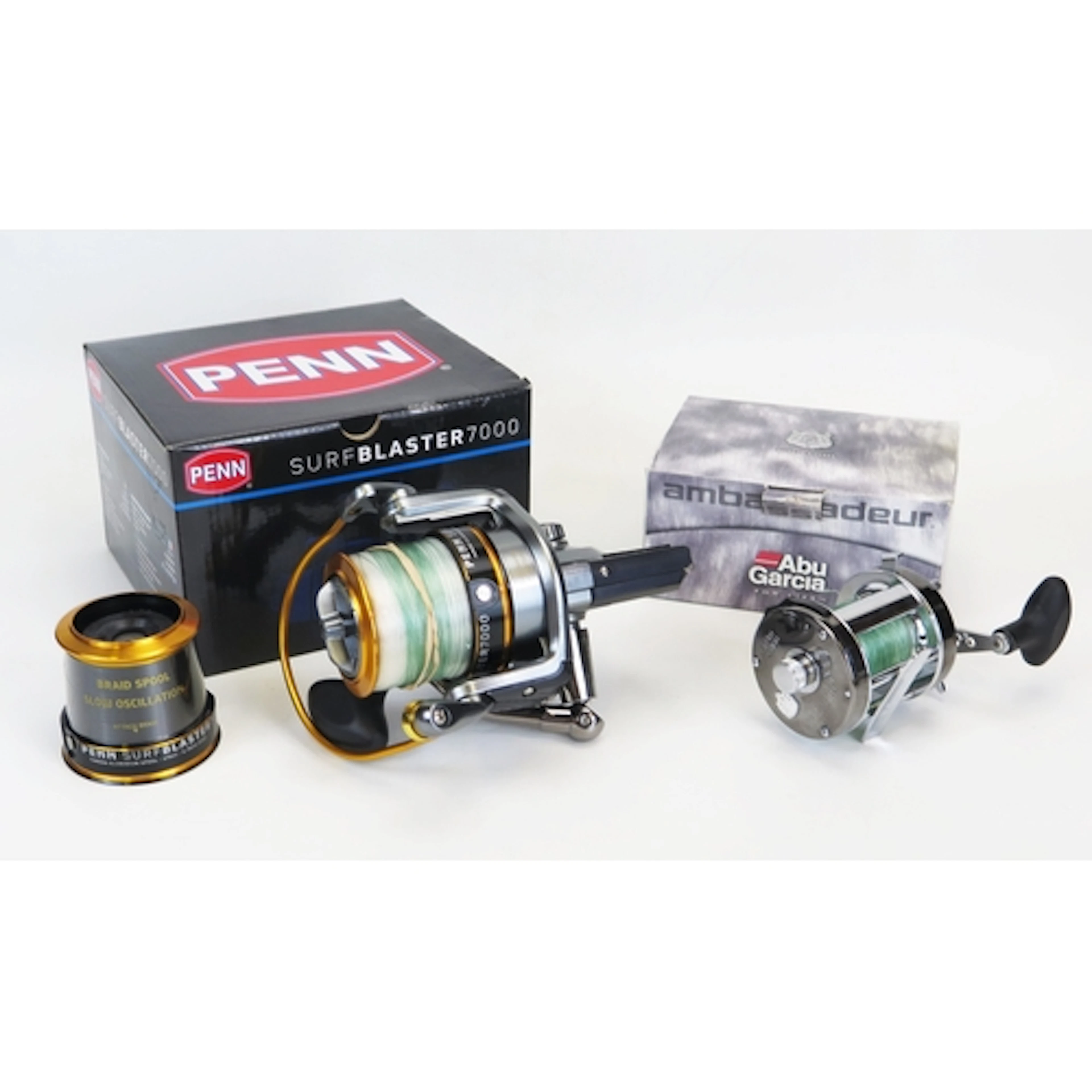 A Penn Surfblaster 7000, fixed spool reel, with spare spool,...