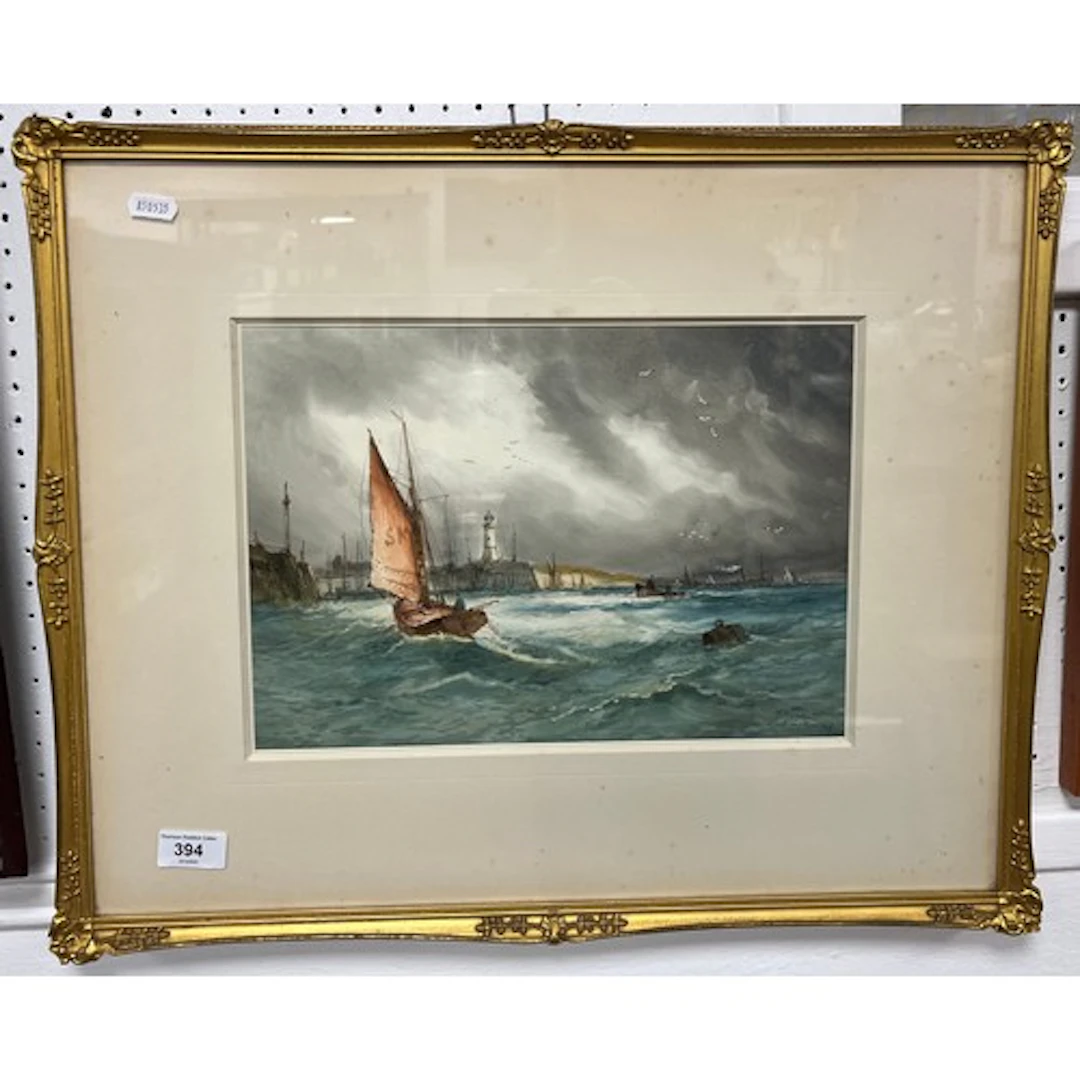 Charles McKinley, Boats in the Harbour, Watercolour, signed ...
