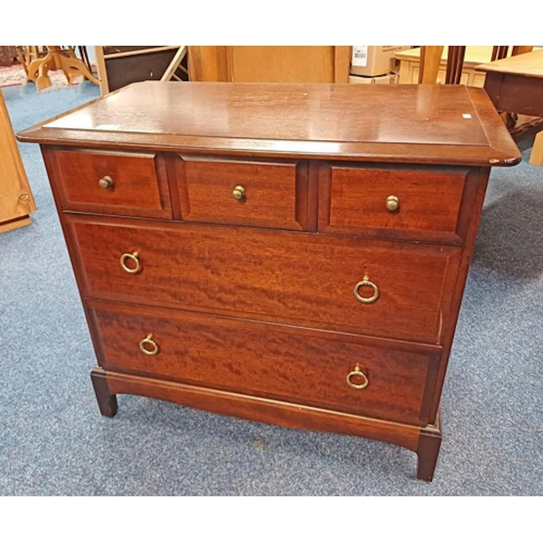 STAG MAHOGANY CHEST OF 3 SHORT OVER 2 LONG DRAWERS - 72 CM ...