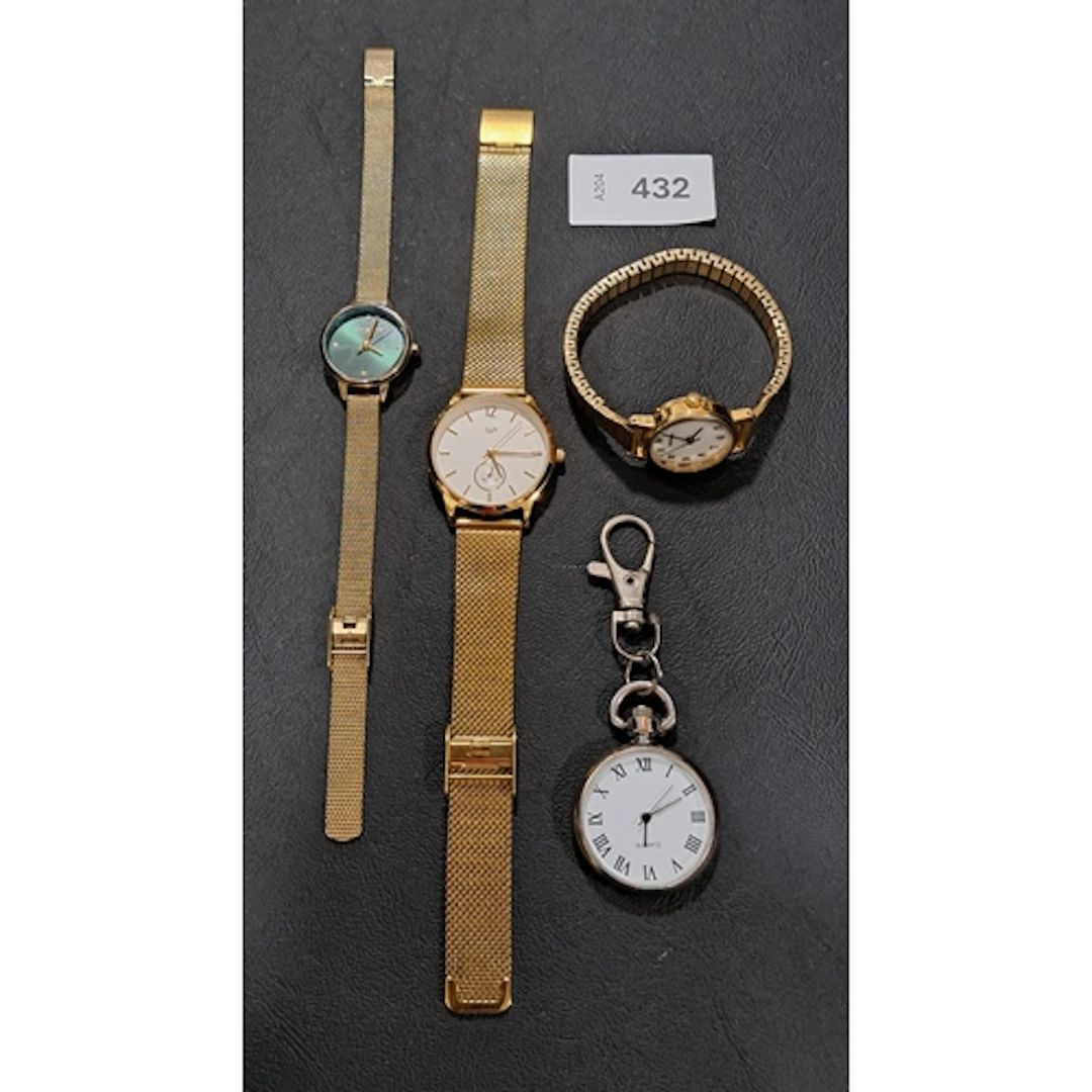 THREE WRISTWATCHES AND A FOB STYLE WATCH comprising a Sekond...