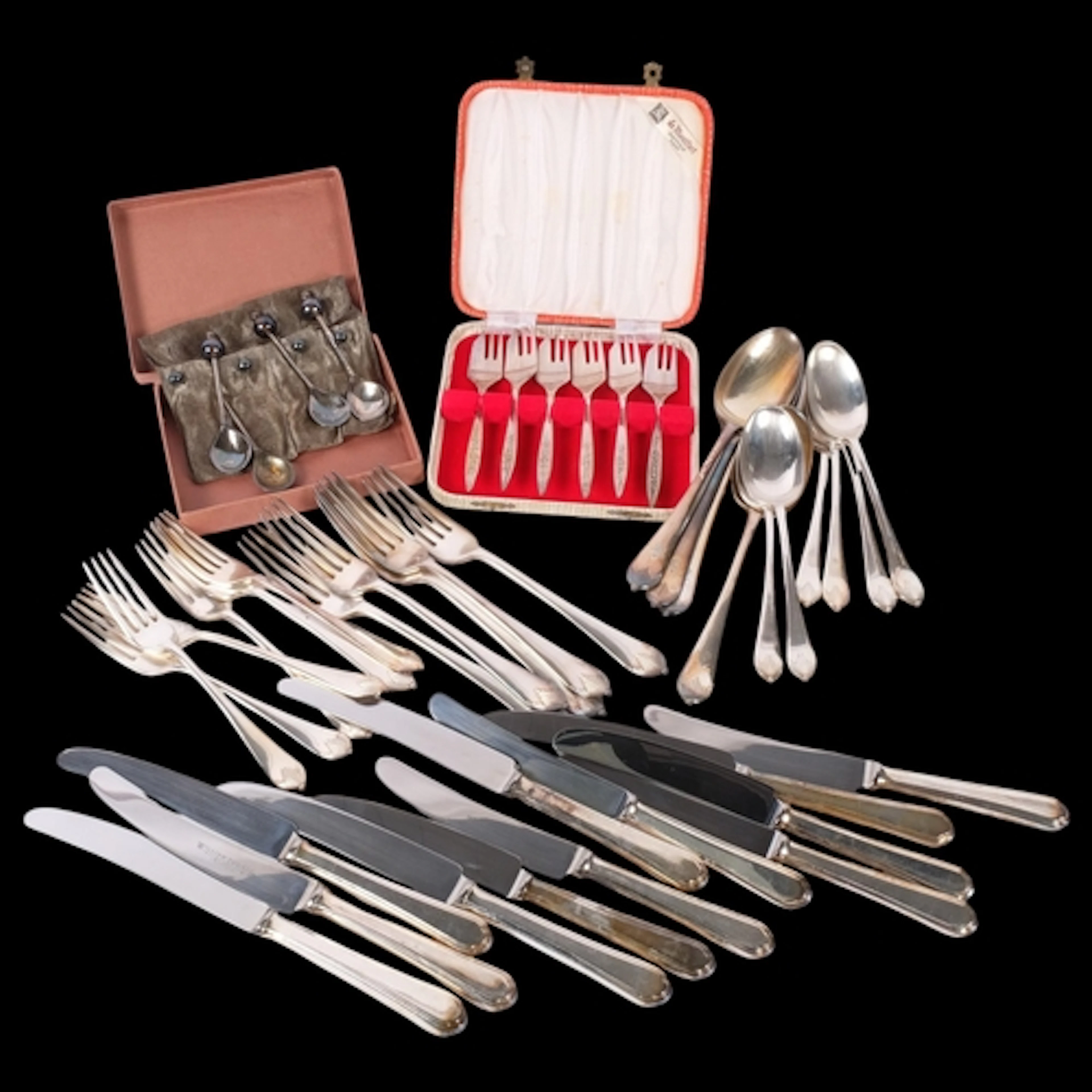 A collection of various flatware, including a Mappin & Webb ...