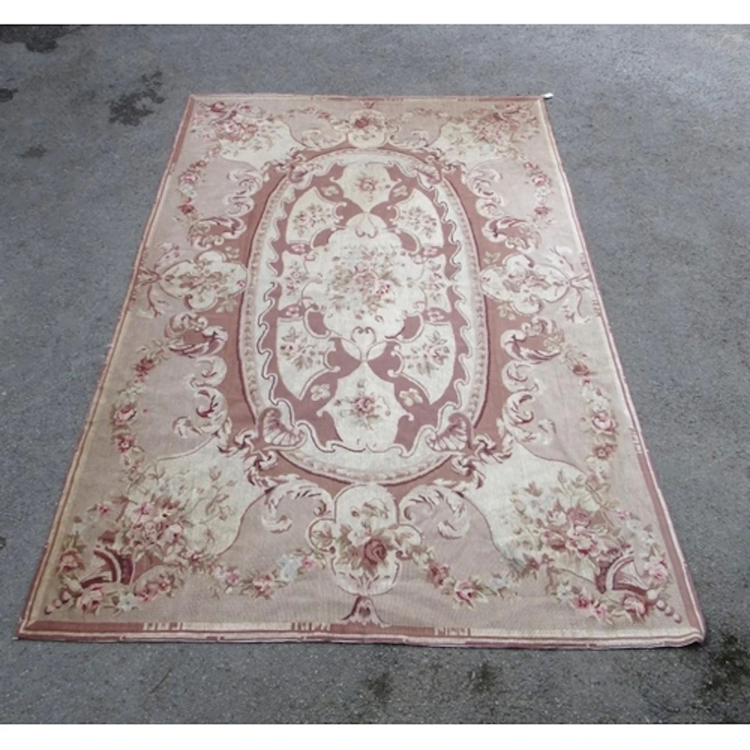 Aubusson type woolwork carpet, of floral design, on a beige ...