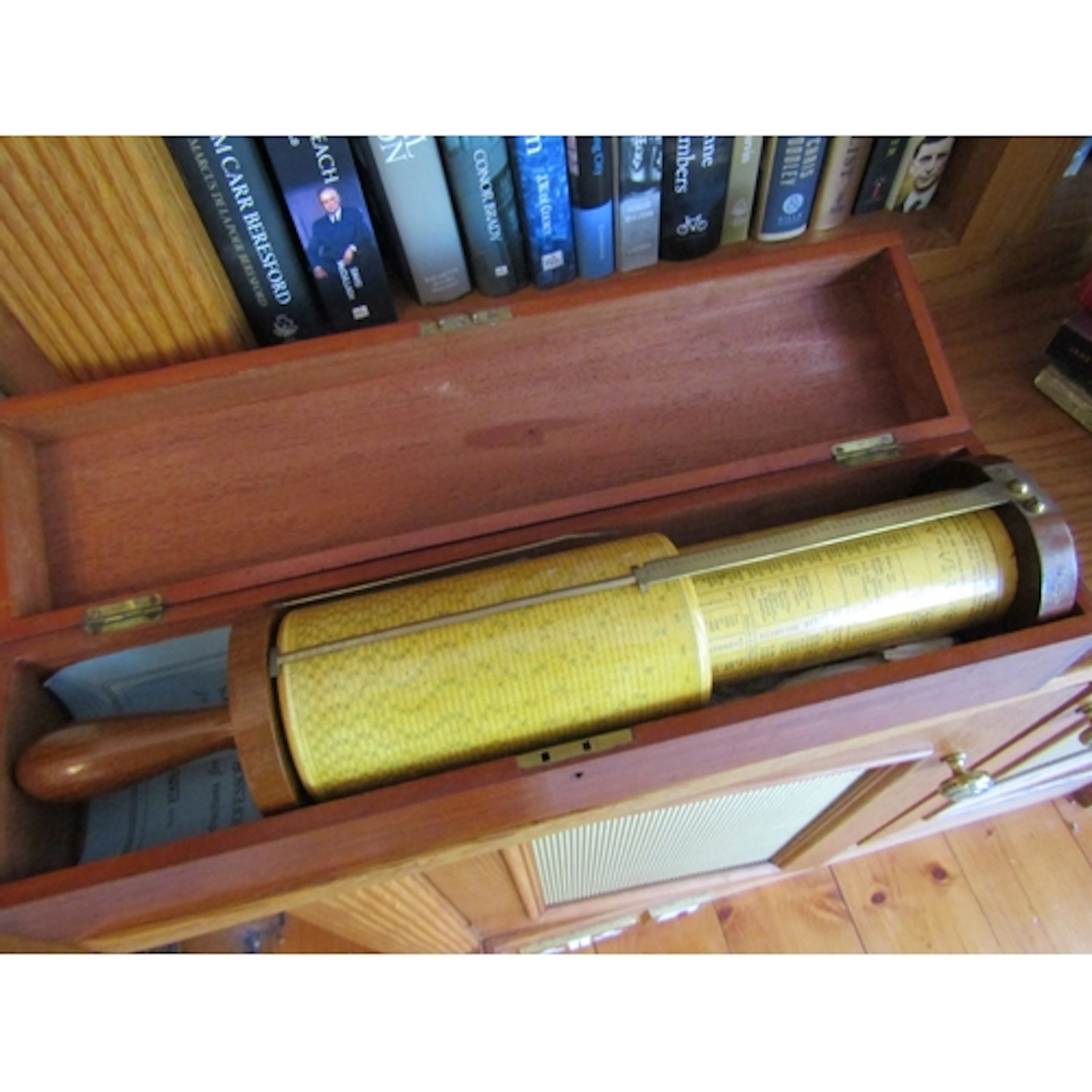 Edwardian Calculator Contained Within Mahogany Case Professo...