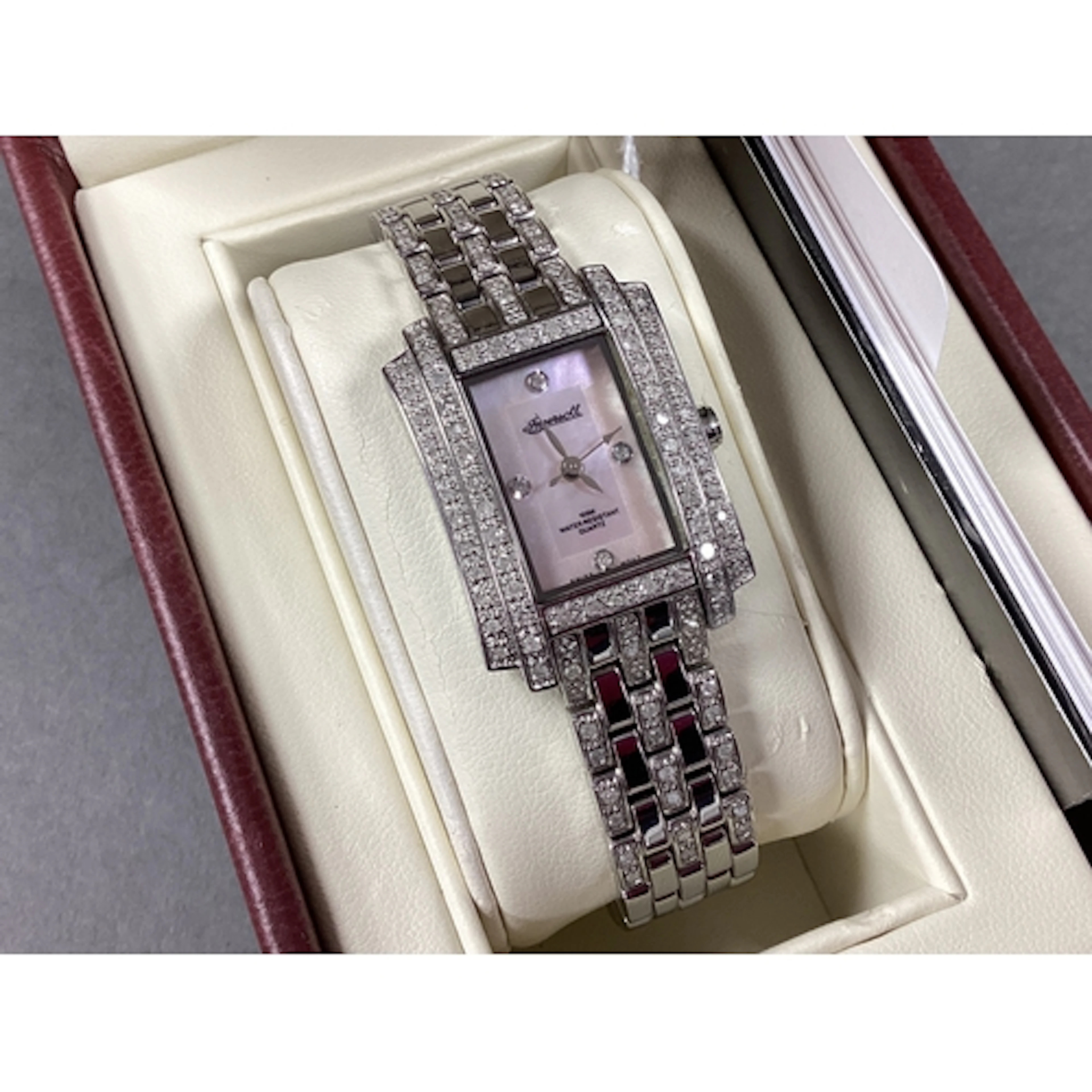 Ingersoll Diamond; A Ladies Diamond Set Wristwatch, the rect...