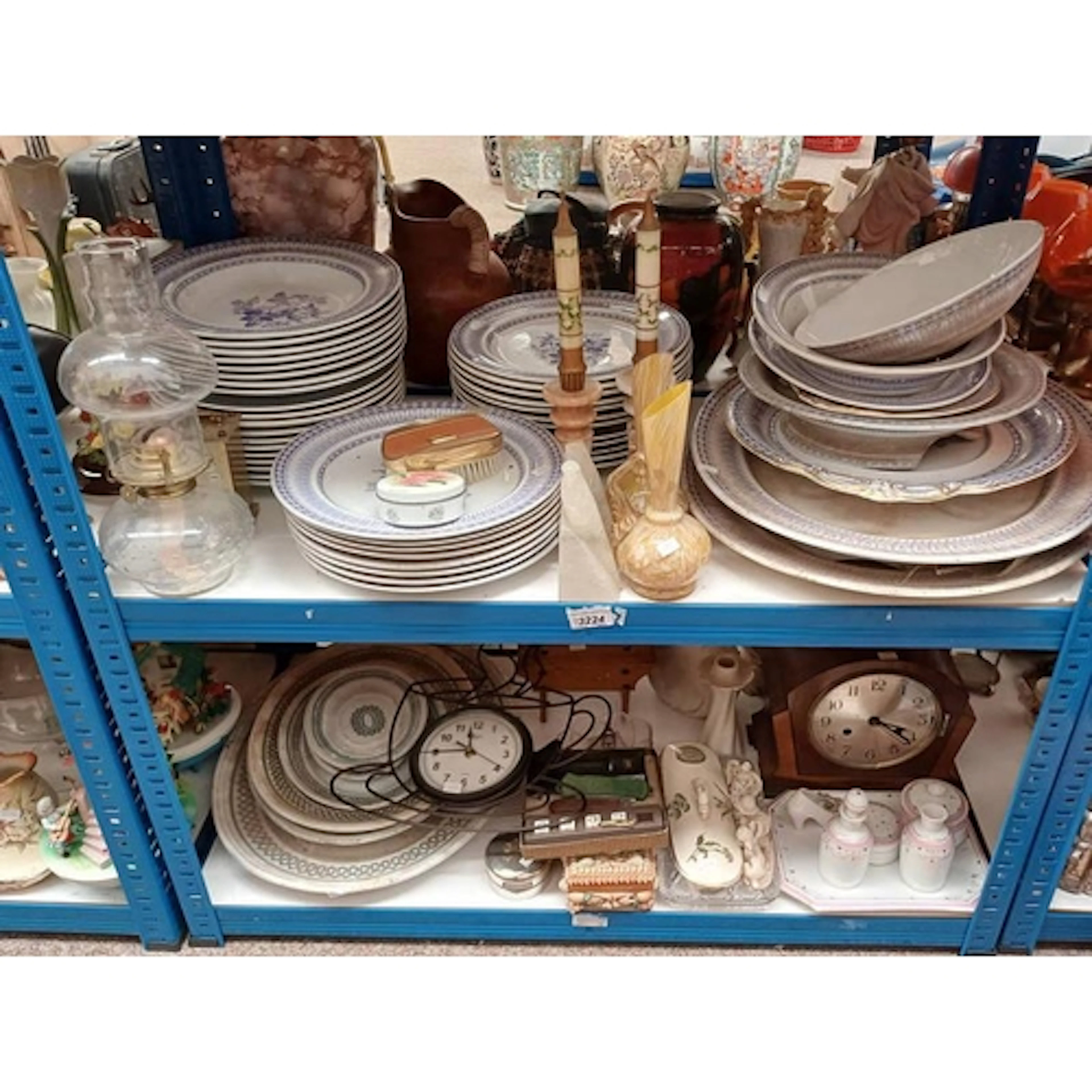 LARGE VICTORIAN PORCELAIN ASHETS, DINNER PLATES ETC, MANTLE ...