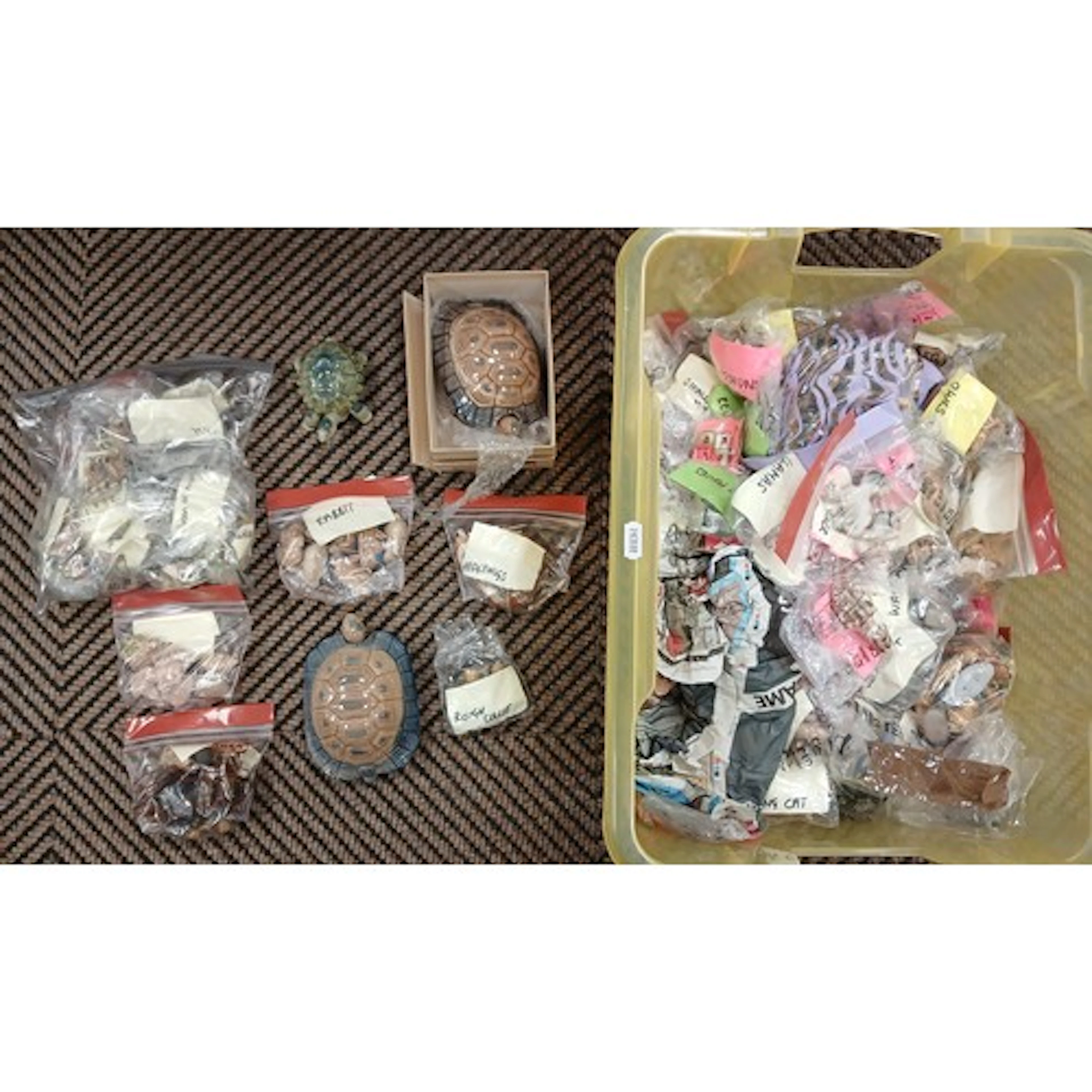 Large collection of Wade whimsies to include tortoise, rabbi...