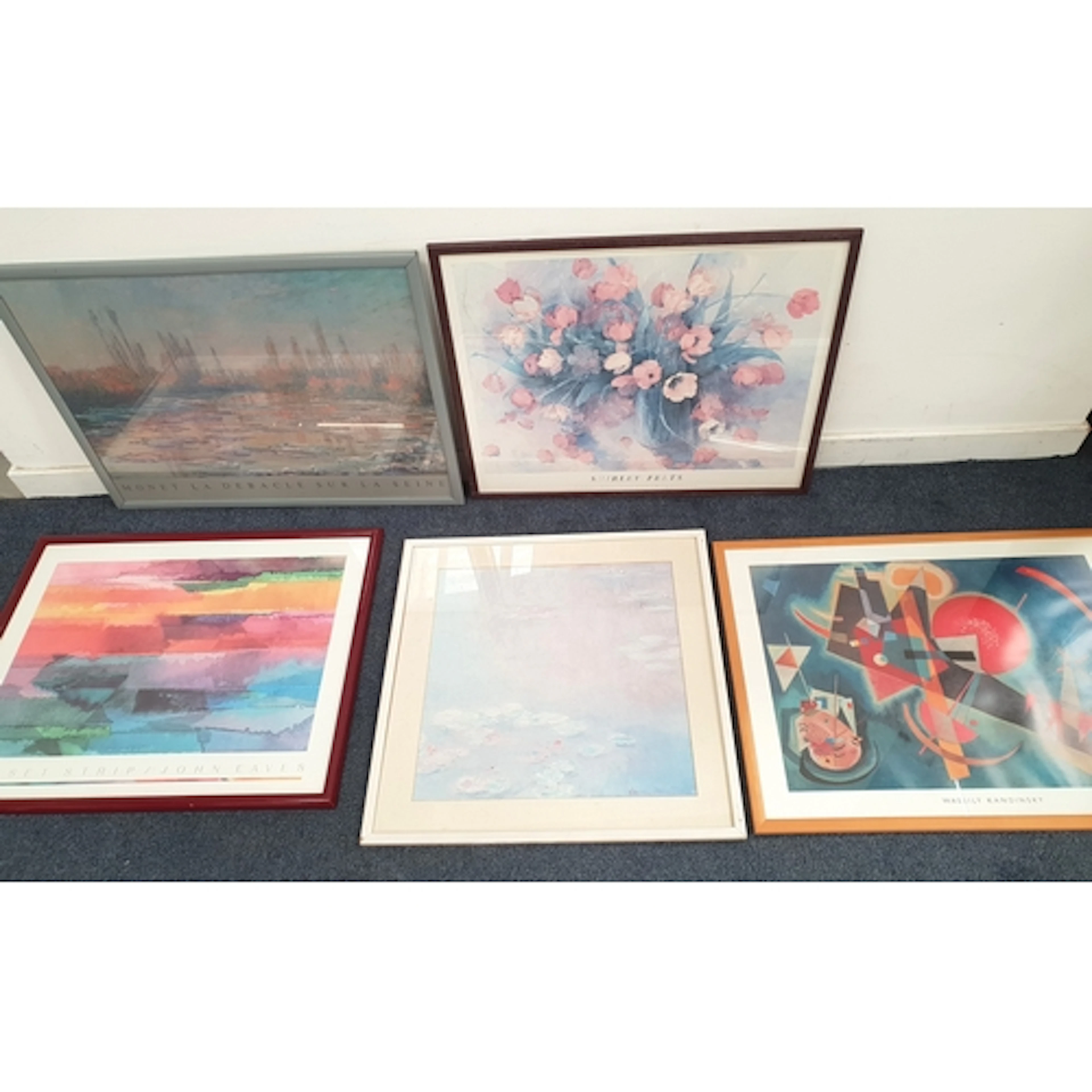 SELECTION OF FIVE LARGE FRAMED PRINTS including a Shirley Fe...
