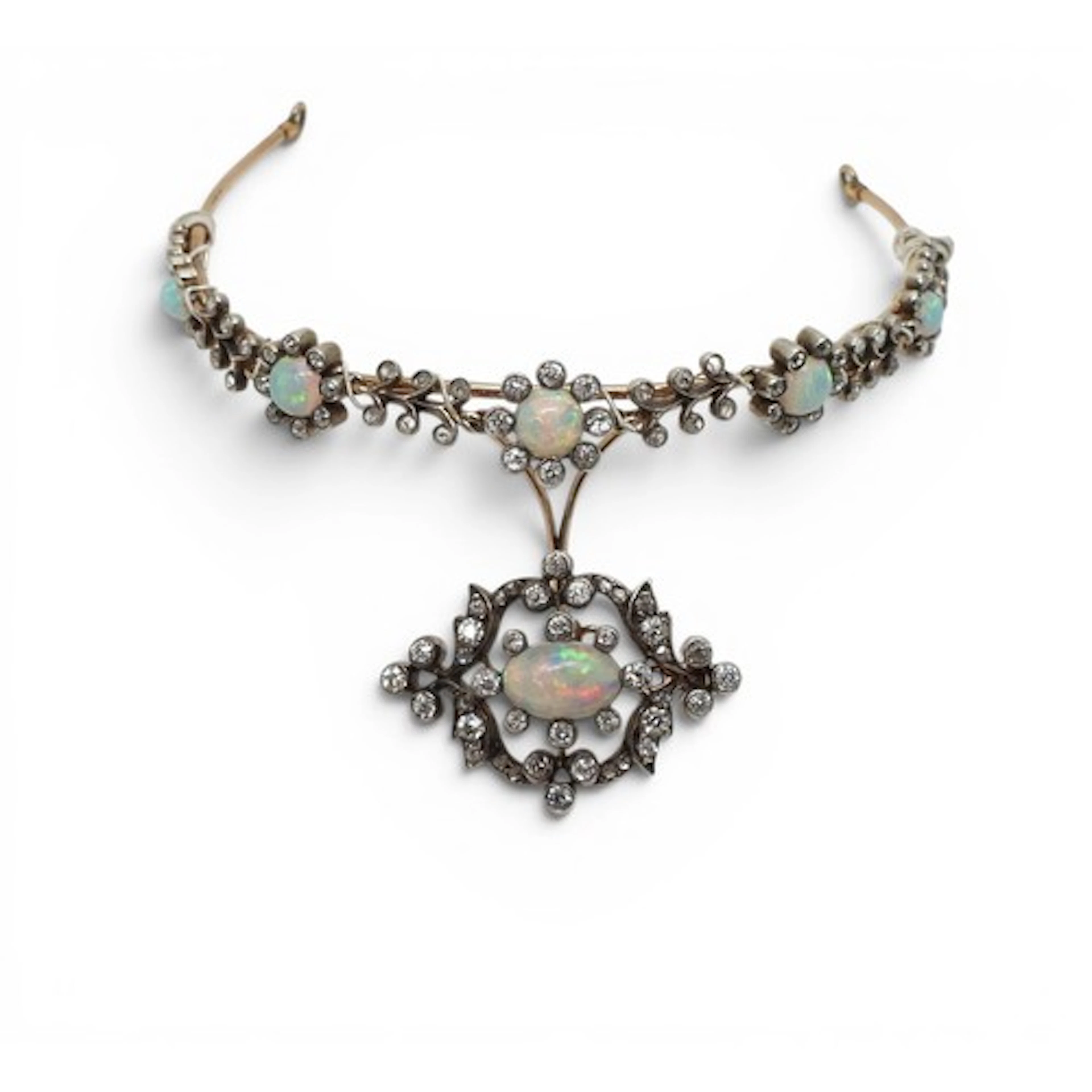 AN OPAL & DIAMOND TIARA-METAMORPHIC JEWEL made by Carrin...