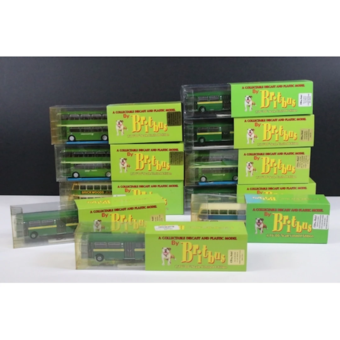 Ten boxed Britbus diecast model buses to include AN1-001 PRV...
