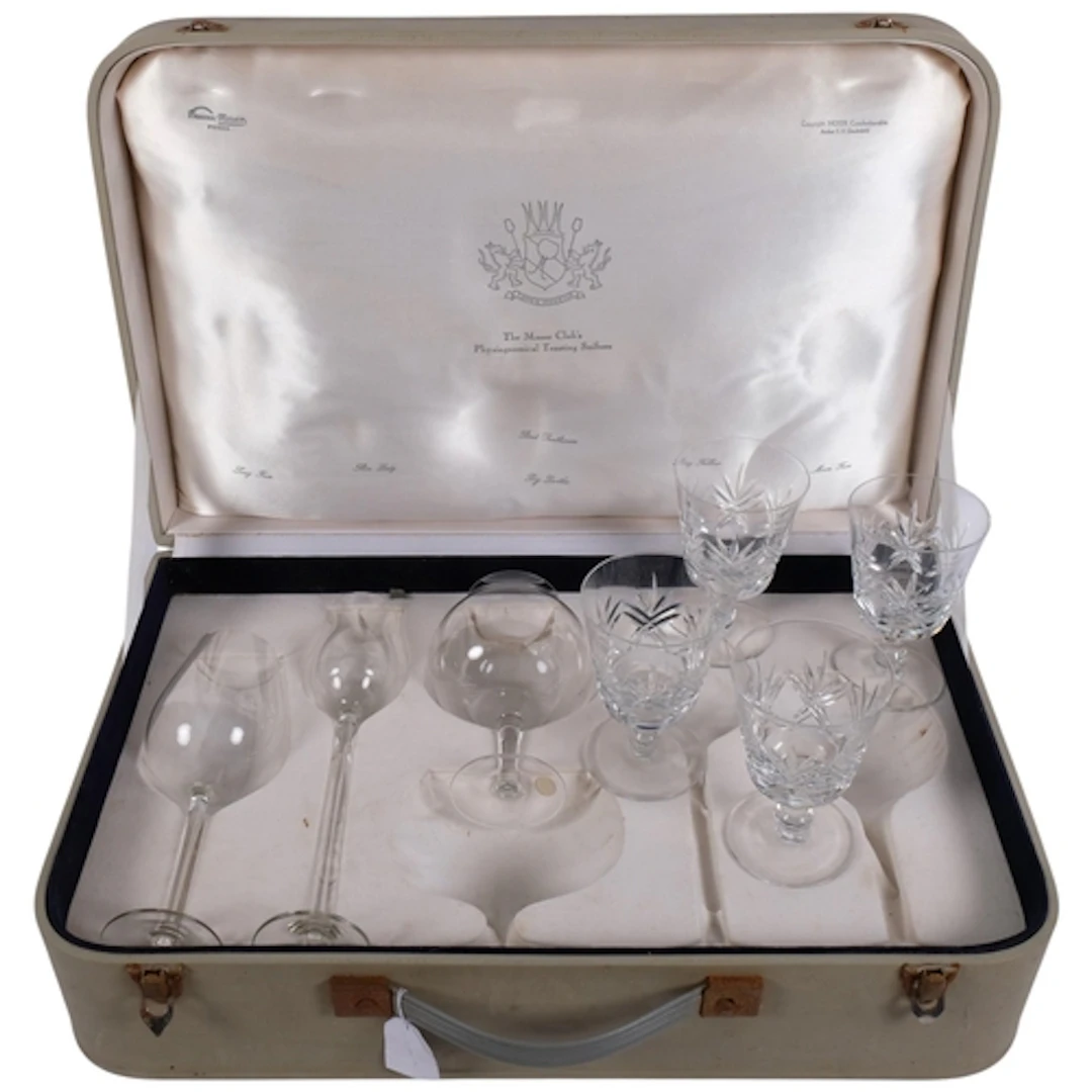 A Moser Club's physiognomical toasting snifters case, contai...