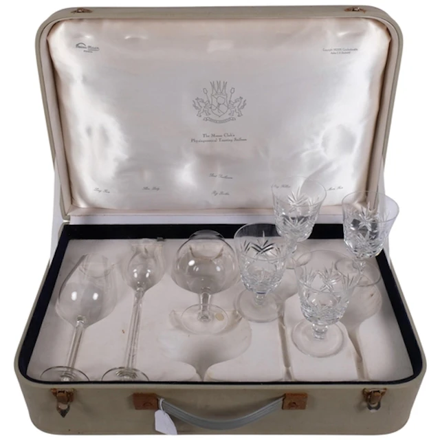 A Moser Club's physiognomical toasting snifters case, contai...